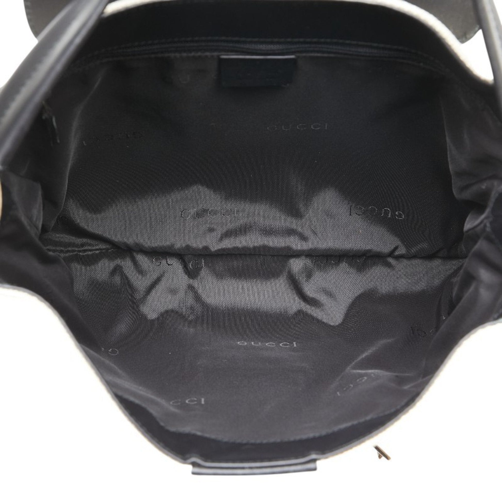 Gucci Black Ivory Canvas Leather Handbag Shoulder Bag