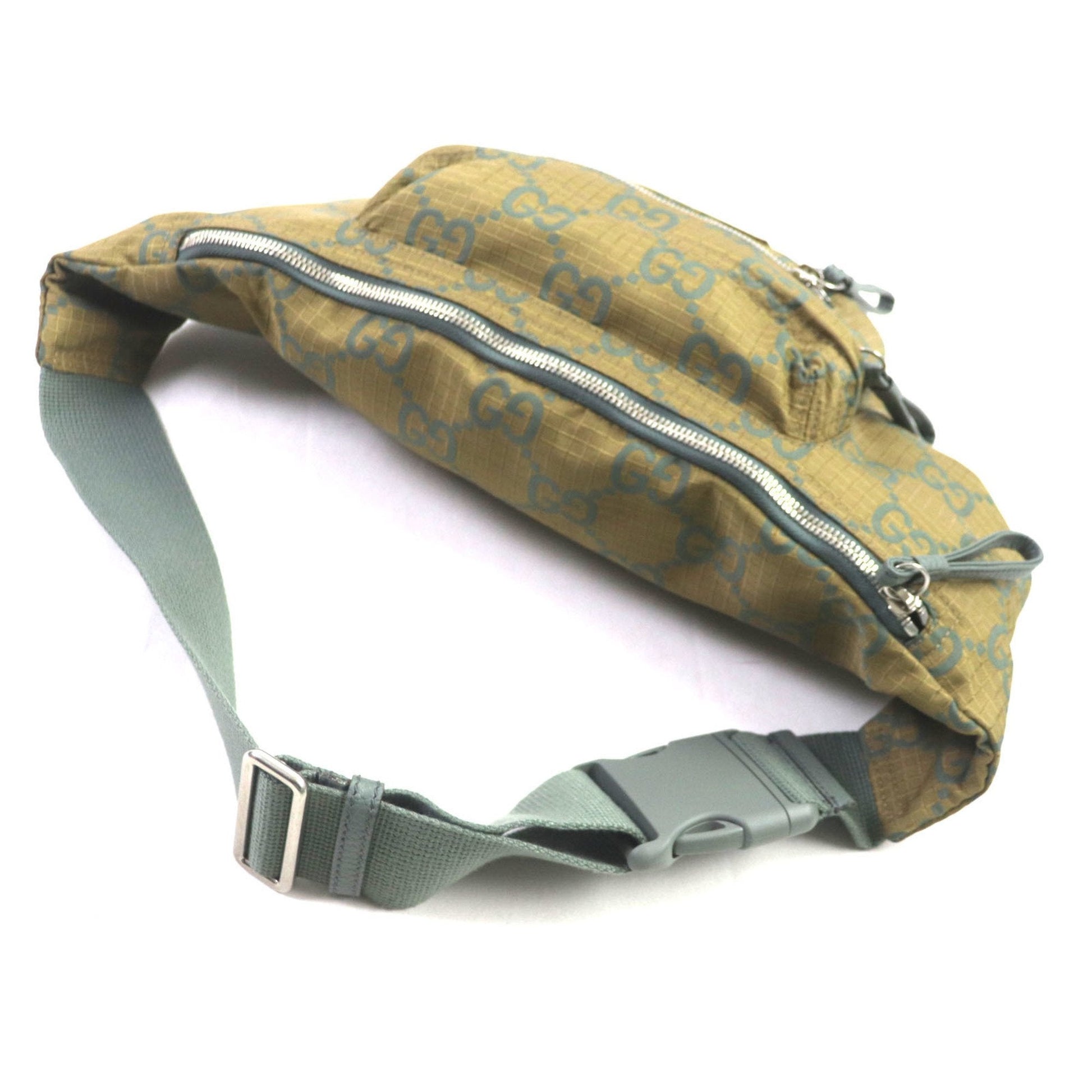 Gucci Khaki Nylon Leather Fanny Pack