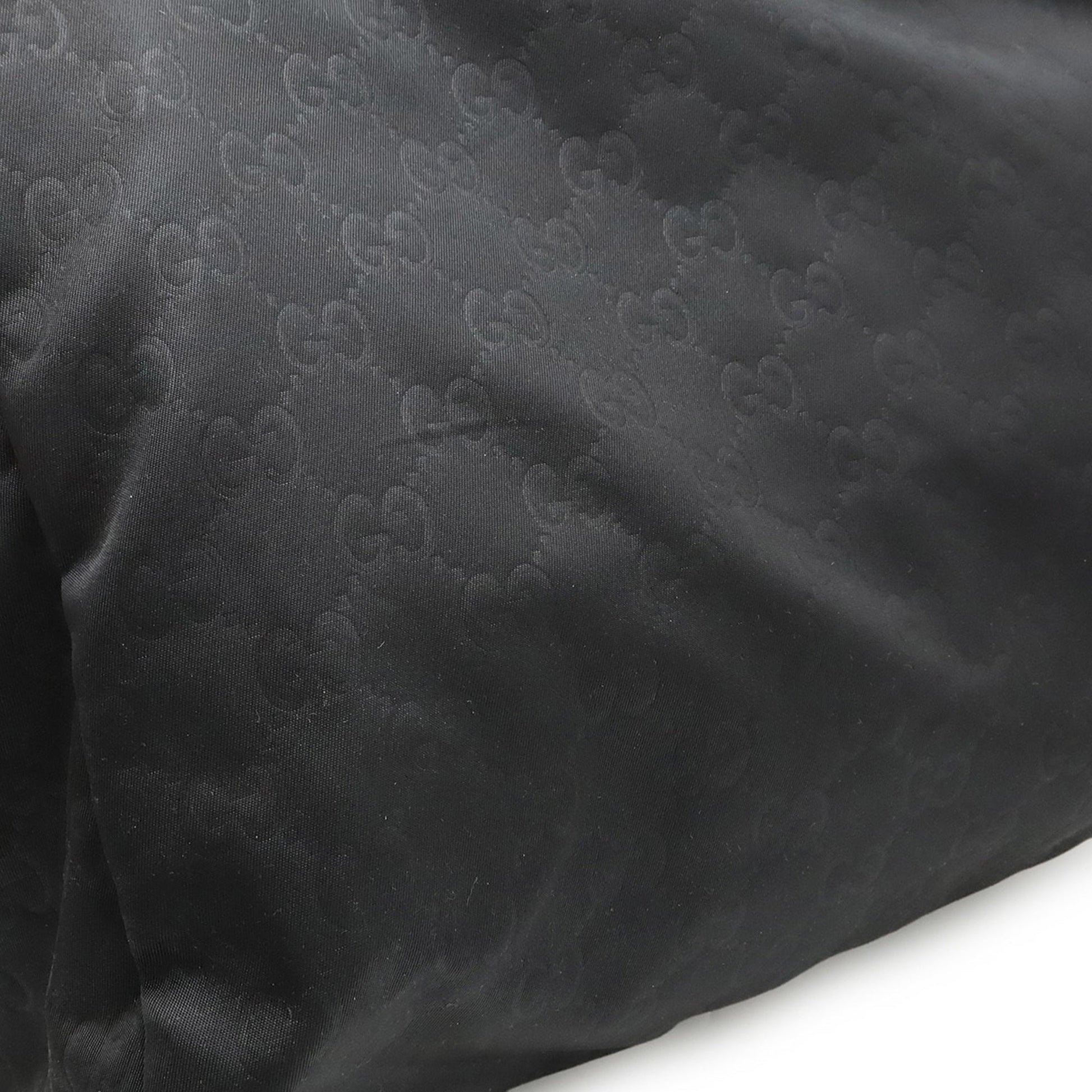Gucci Black Nylon Leather Handbag Tote Bag