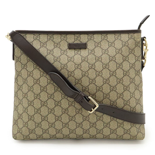 Gucci Beige Dark Brown Gg Supreme Leather Shoulder Bag