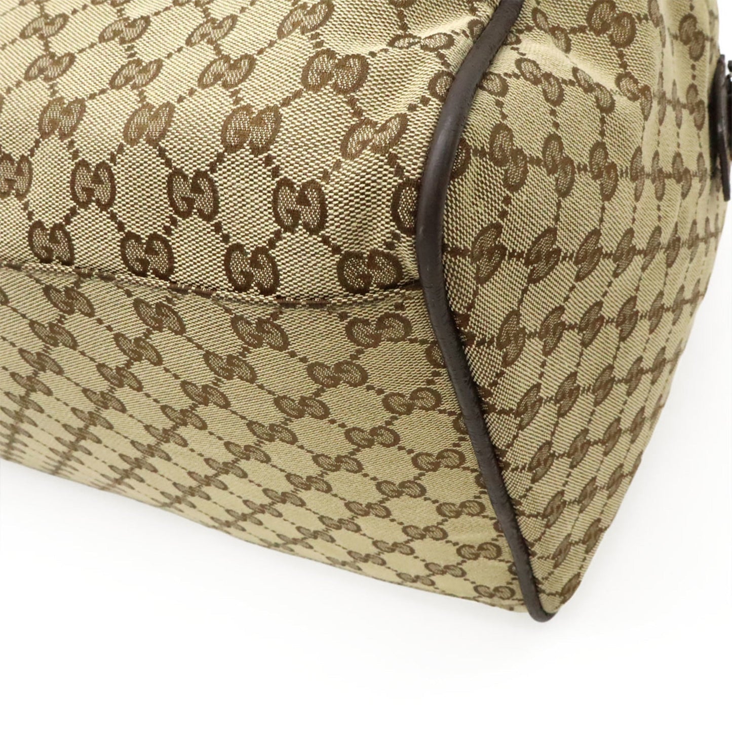 Gucci Beige Green Red Color Canvas Leather Boston Bag Shoulder Bag