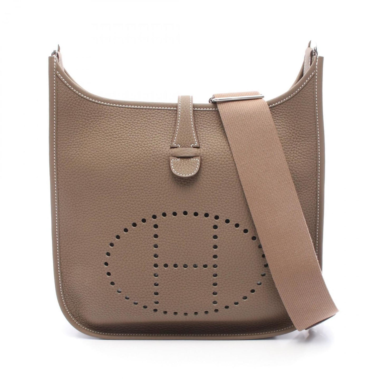 Hermes Taurillon Clemence Shoulder Bag Leather Brown Shoulder Bag 21