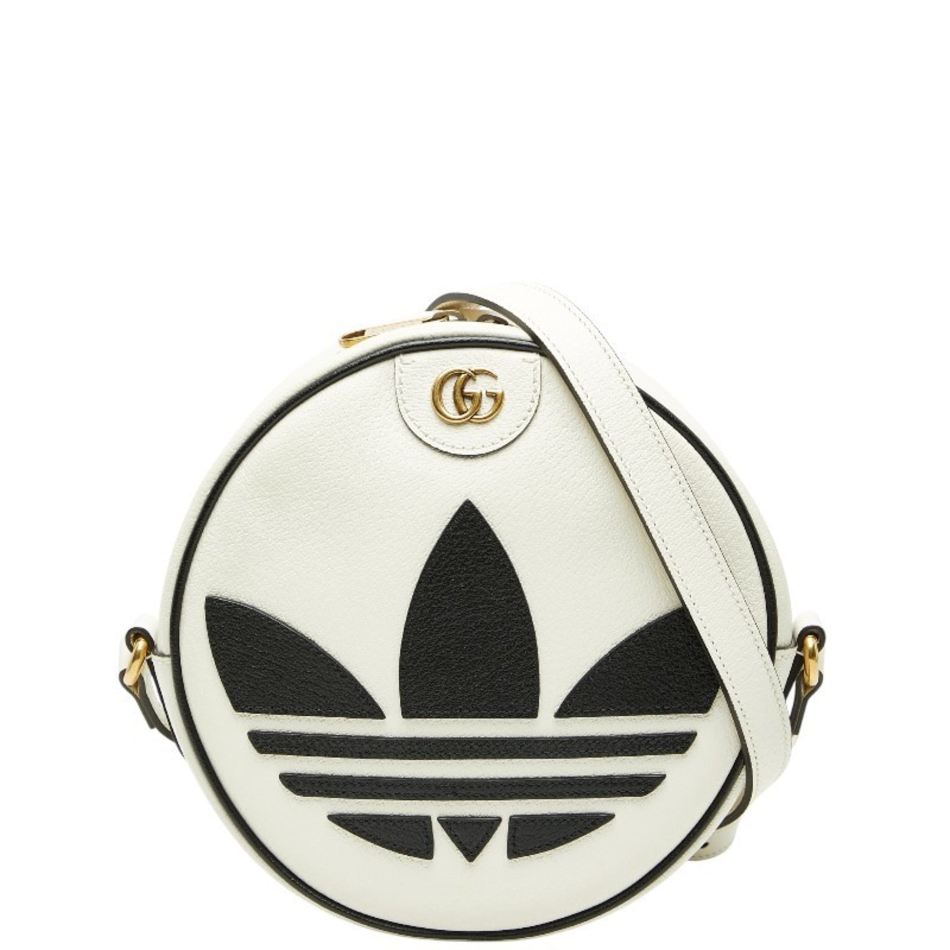 Gucci Black White Leather Shoulder Bag