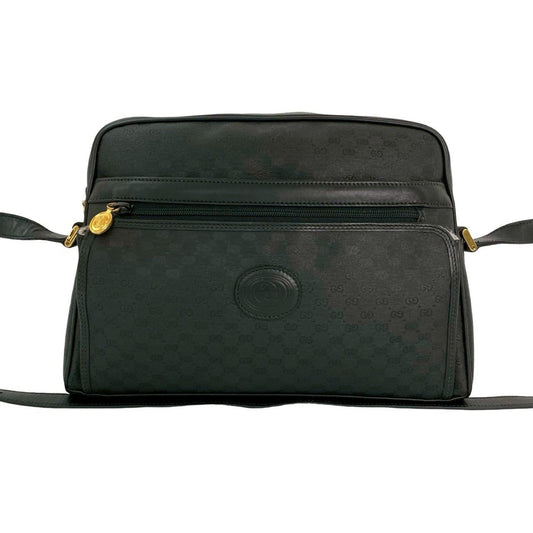 Gucci Black Leather Pvc Pochette Shoulder Bag