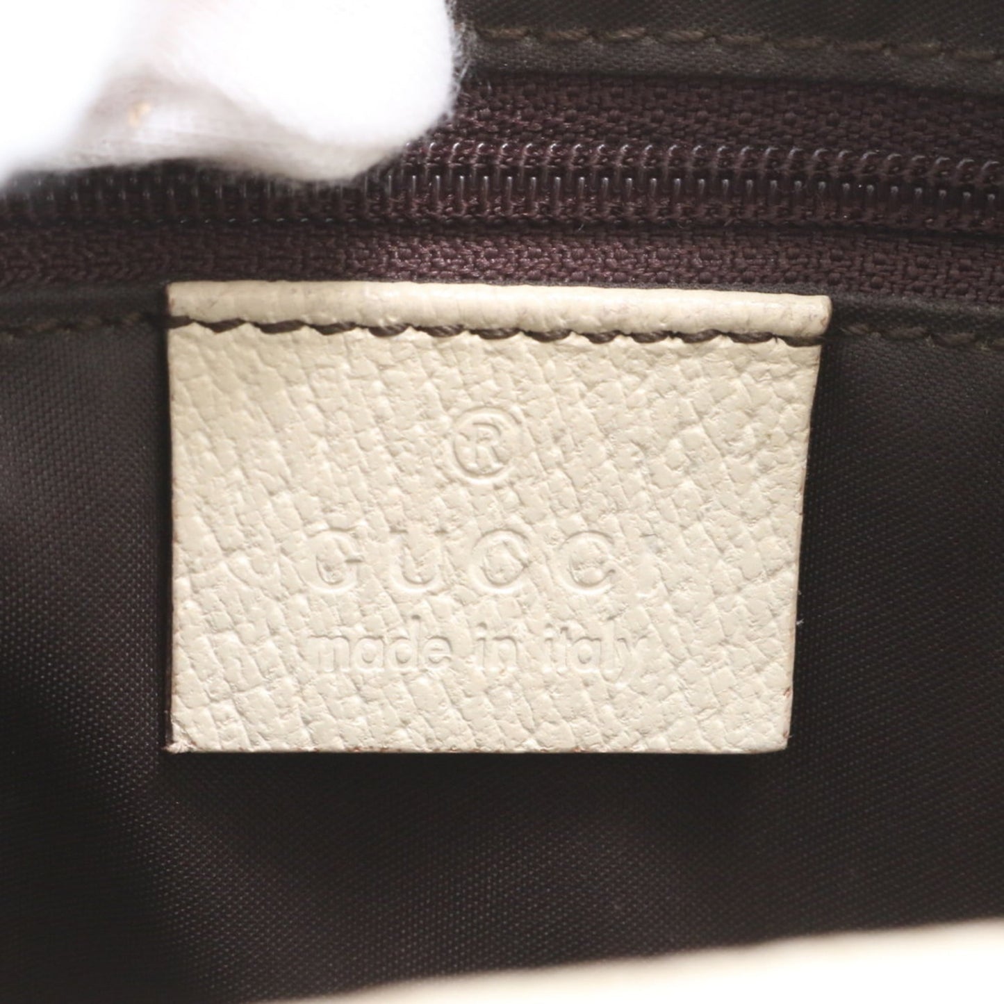 Gucci Beige Leather Canvas Shoulder Bag
