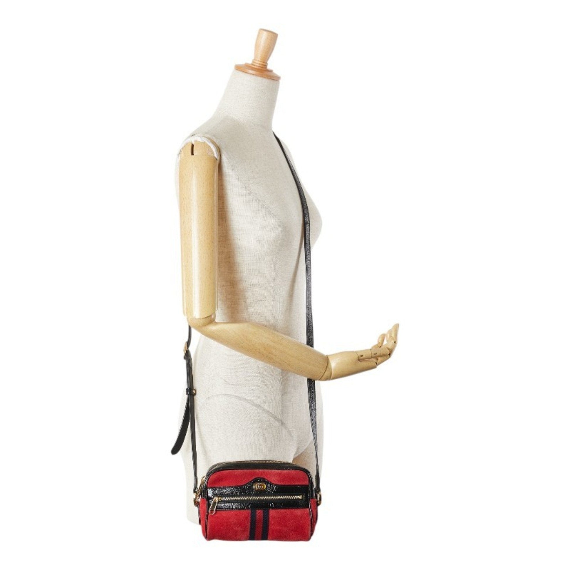 Gucci Multi-Color Red Color Suede Leather Shoulder Bag