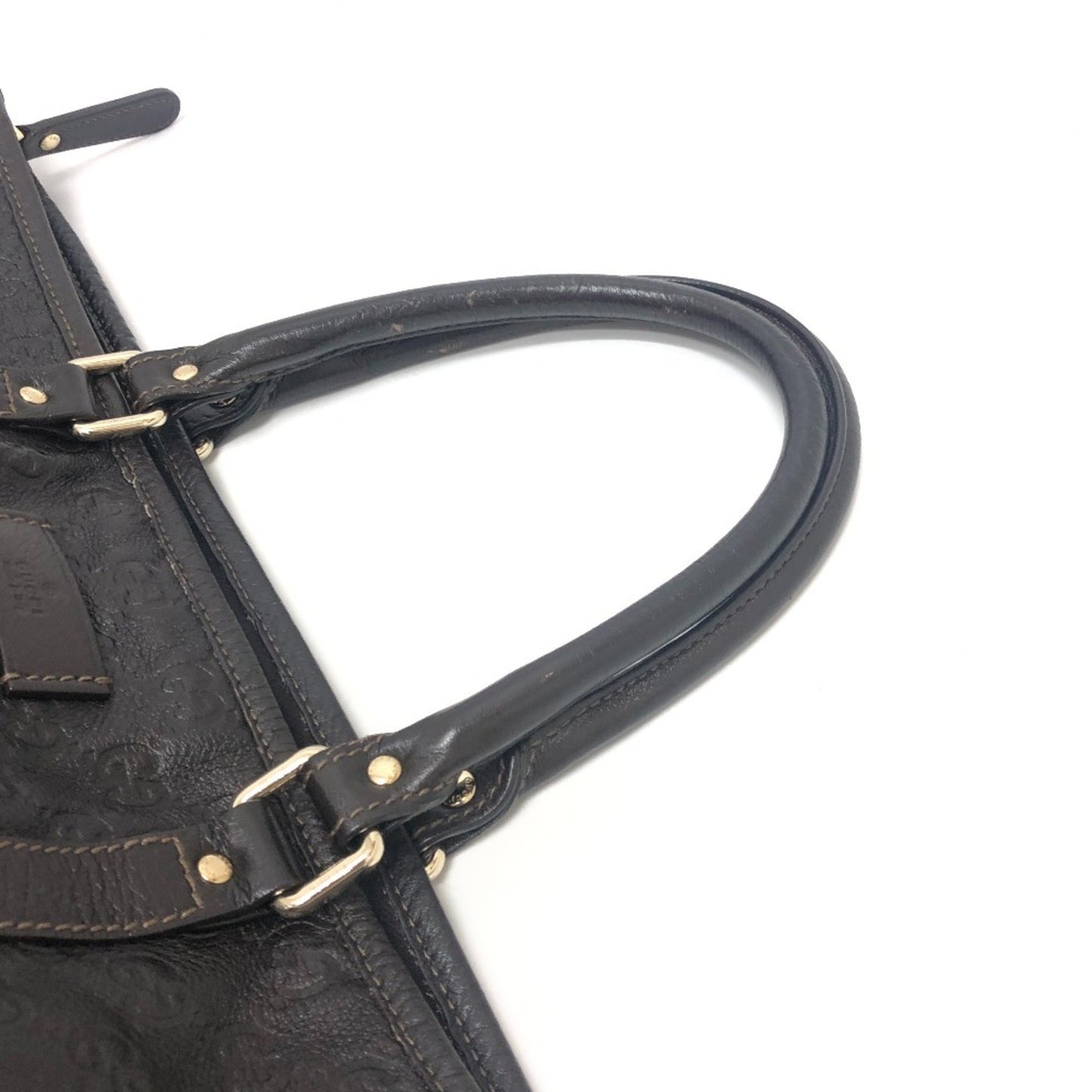Gucci Brown Leather Handbag Tote Bag
