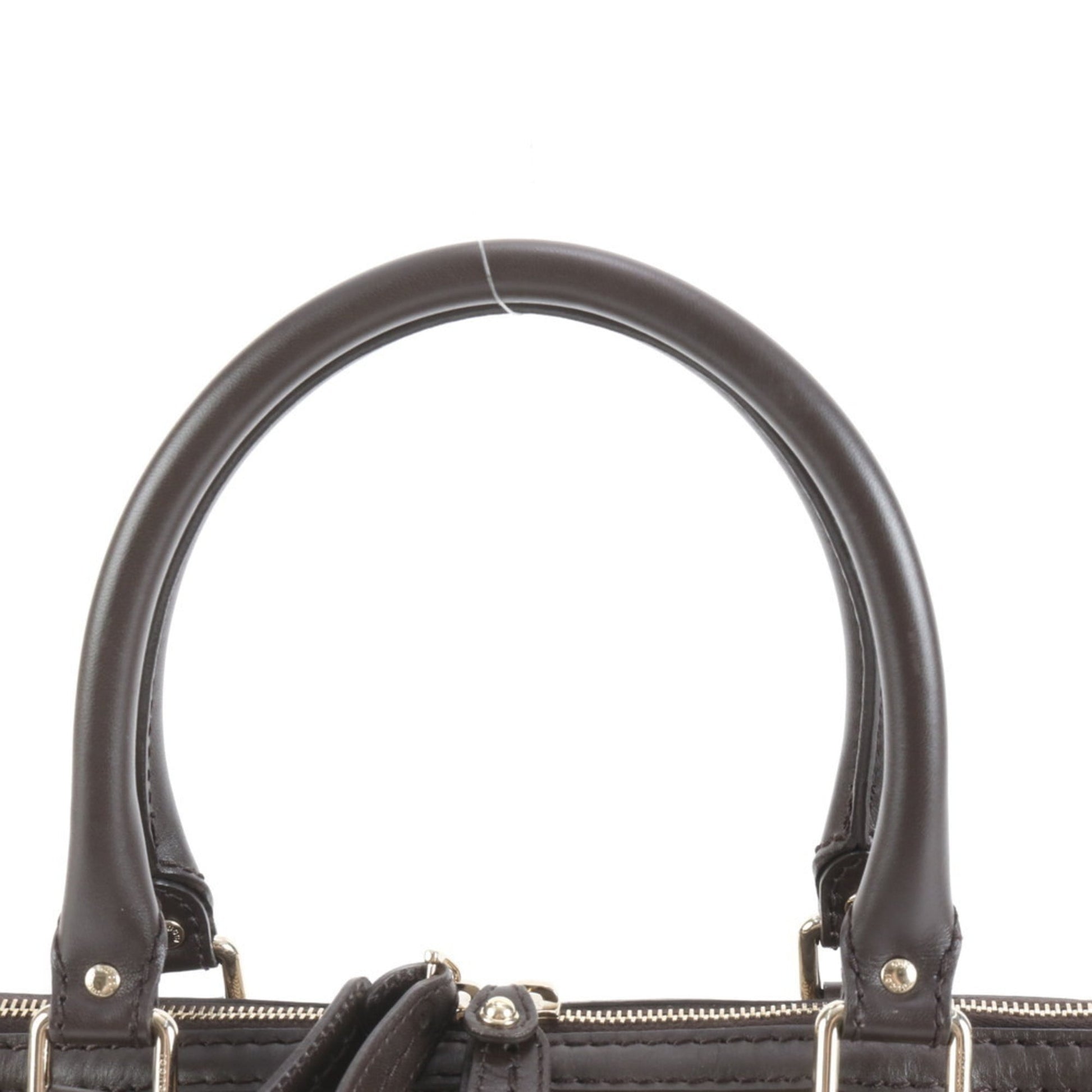 Gucci Brown Leather Canvas Shoulder Bag