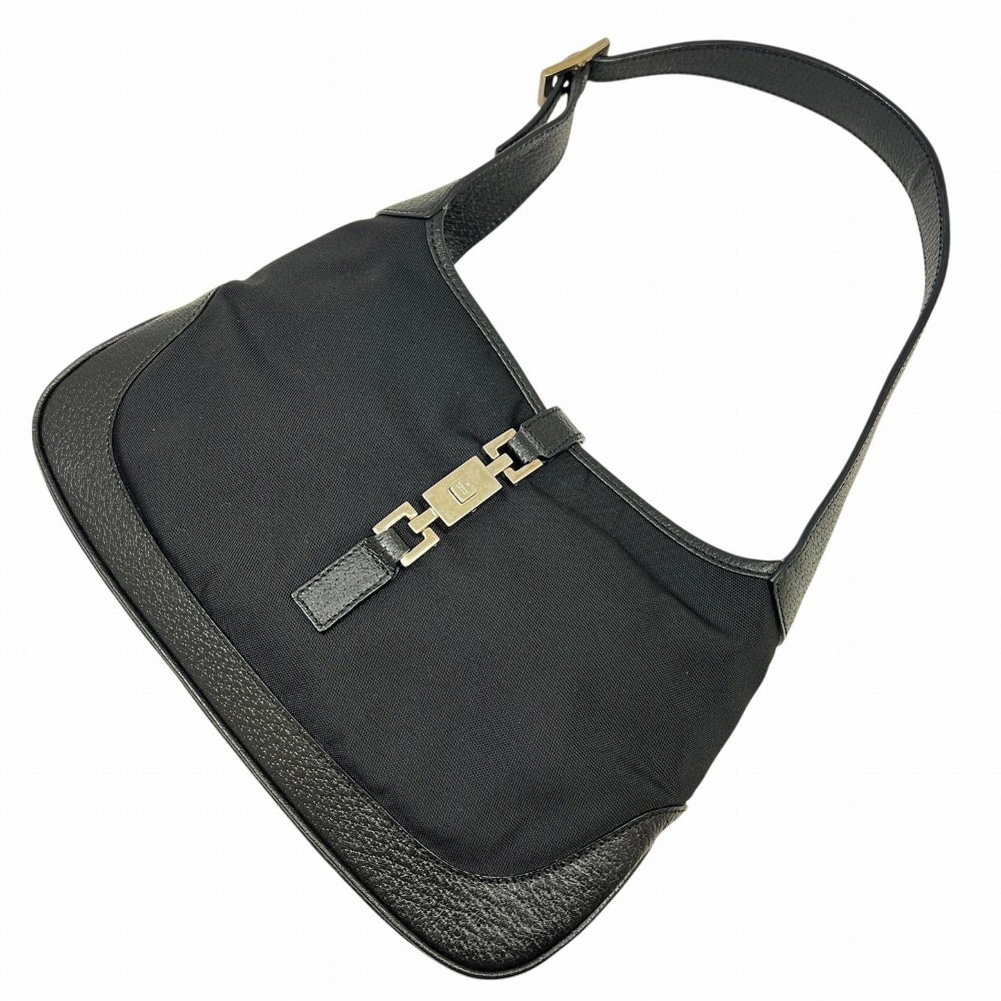 Gucci Black Canvas Leather Handbag