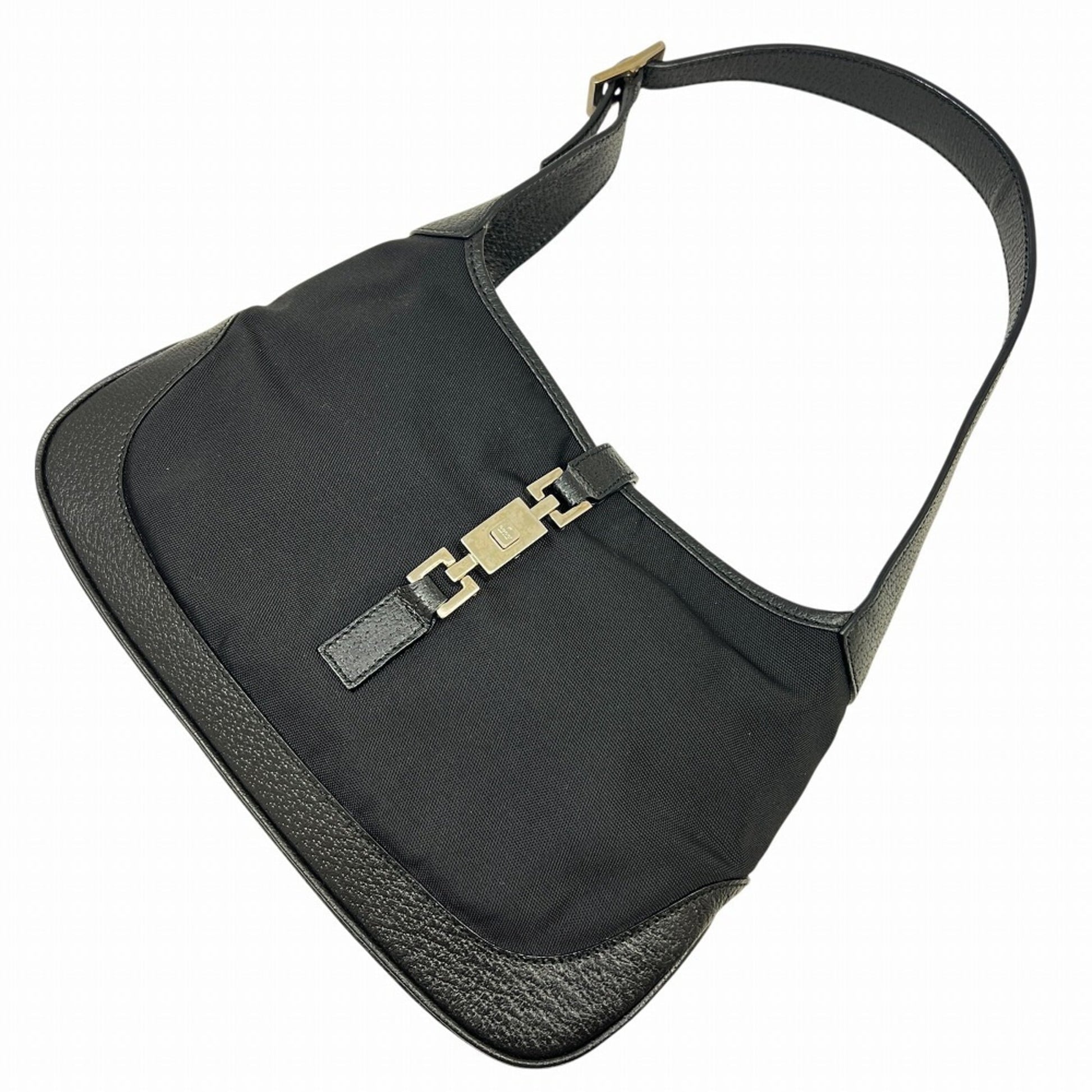 Gucci Black Canvas Leather Handbag
