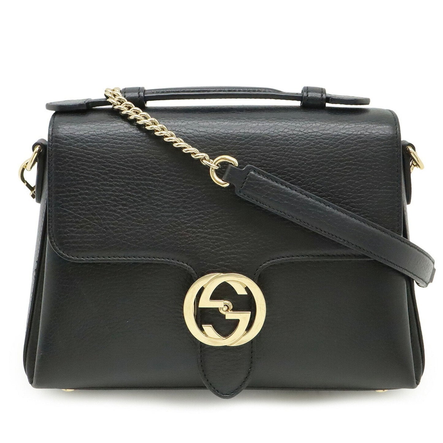 Gucci Black Leather Handbag Shoulder Bag