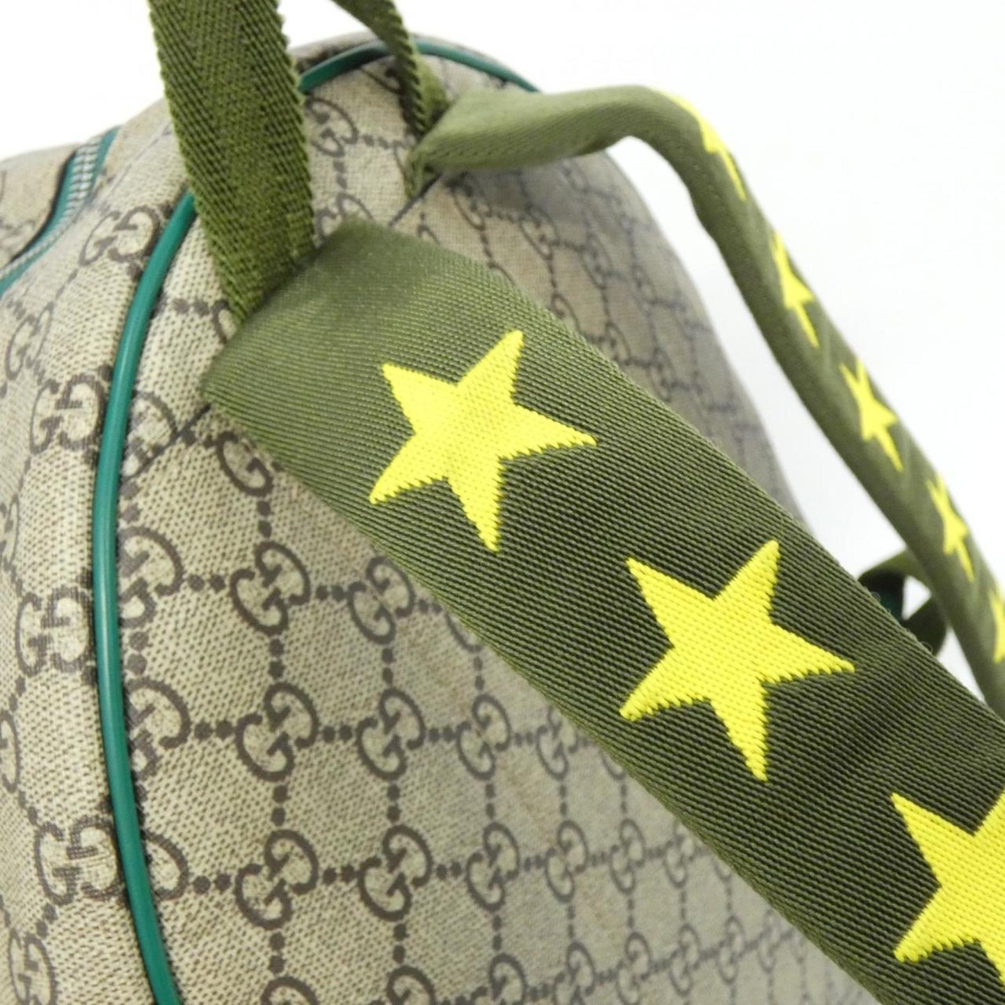 Gucci Beige Green Multi-Color Gg Supreme Backpack
