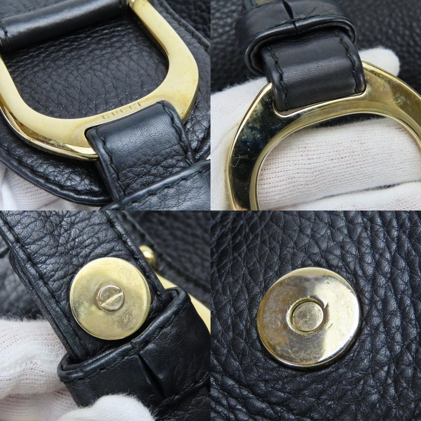 Gucci Black Leather Tote Bag