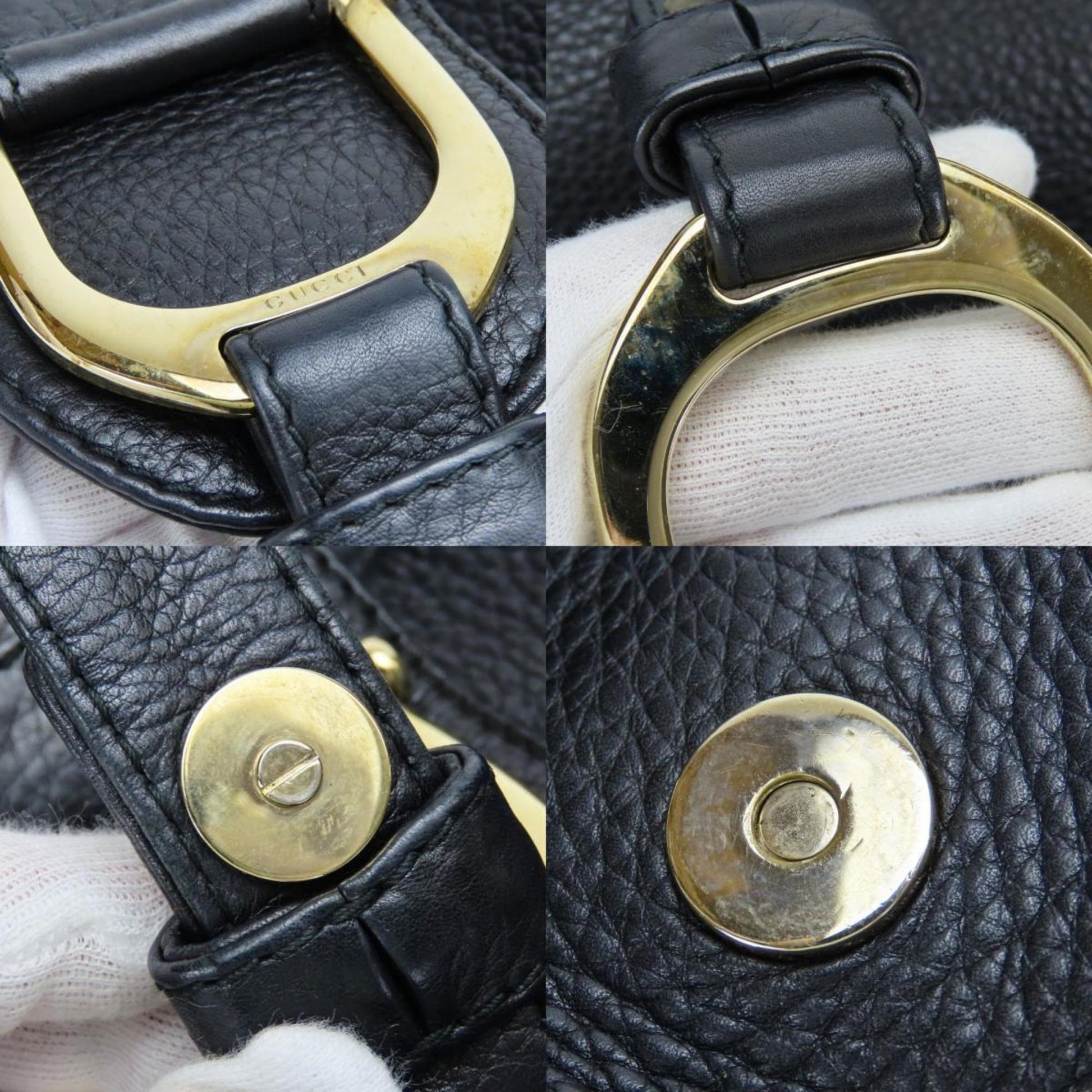 Gucci Black Leather Tote Bag