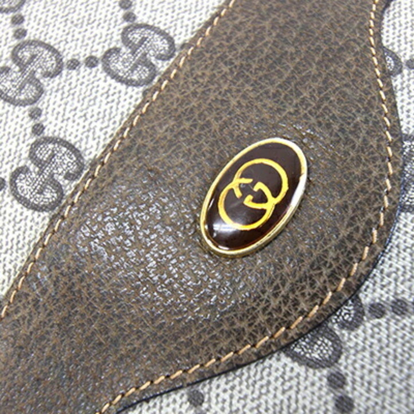 Gucci Beige Pvc Leather Canvas Tote Bag