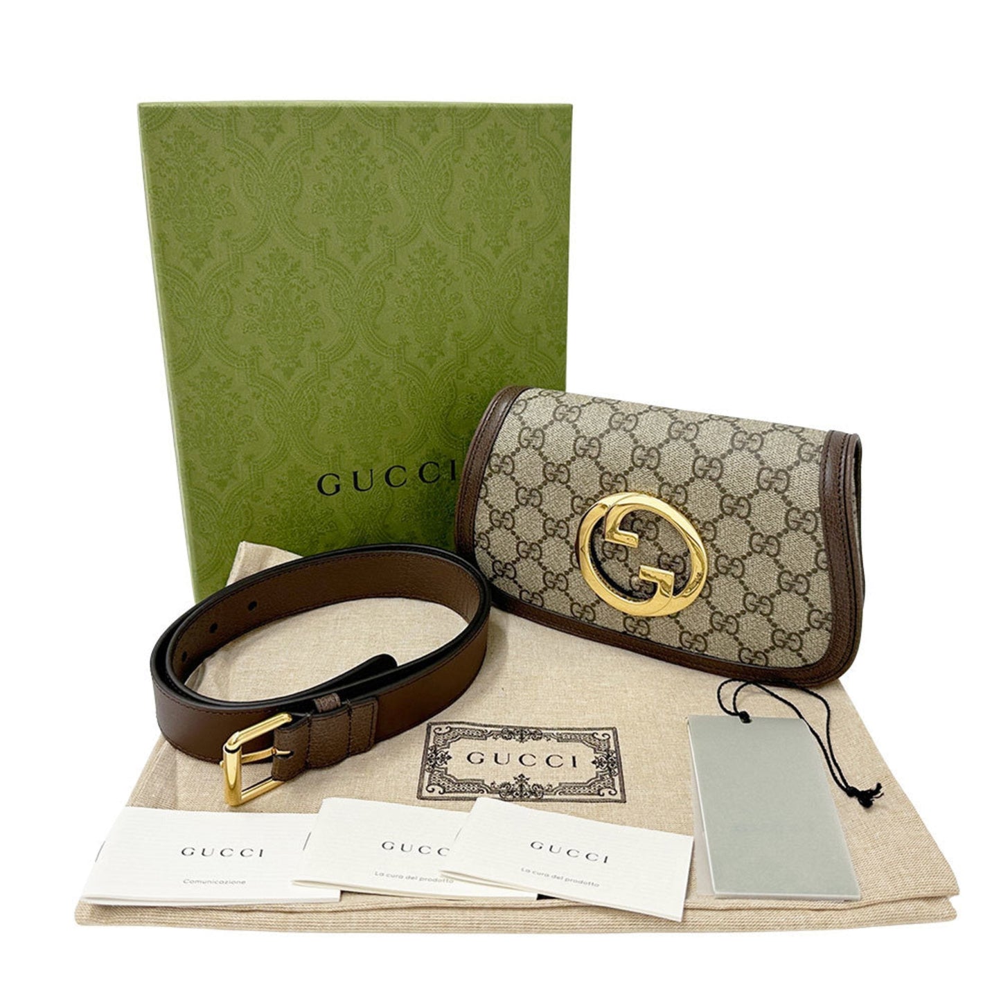Gucci Beige Brown Gg Supreme Canvas Sling Bag