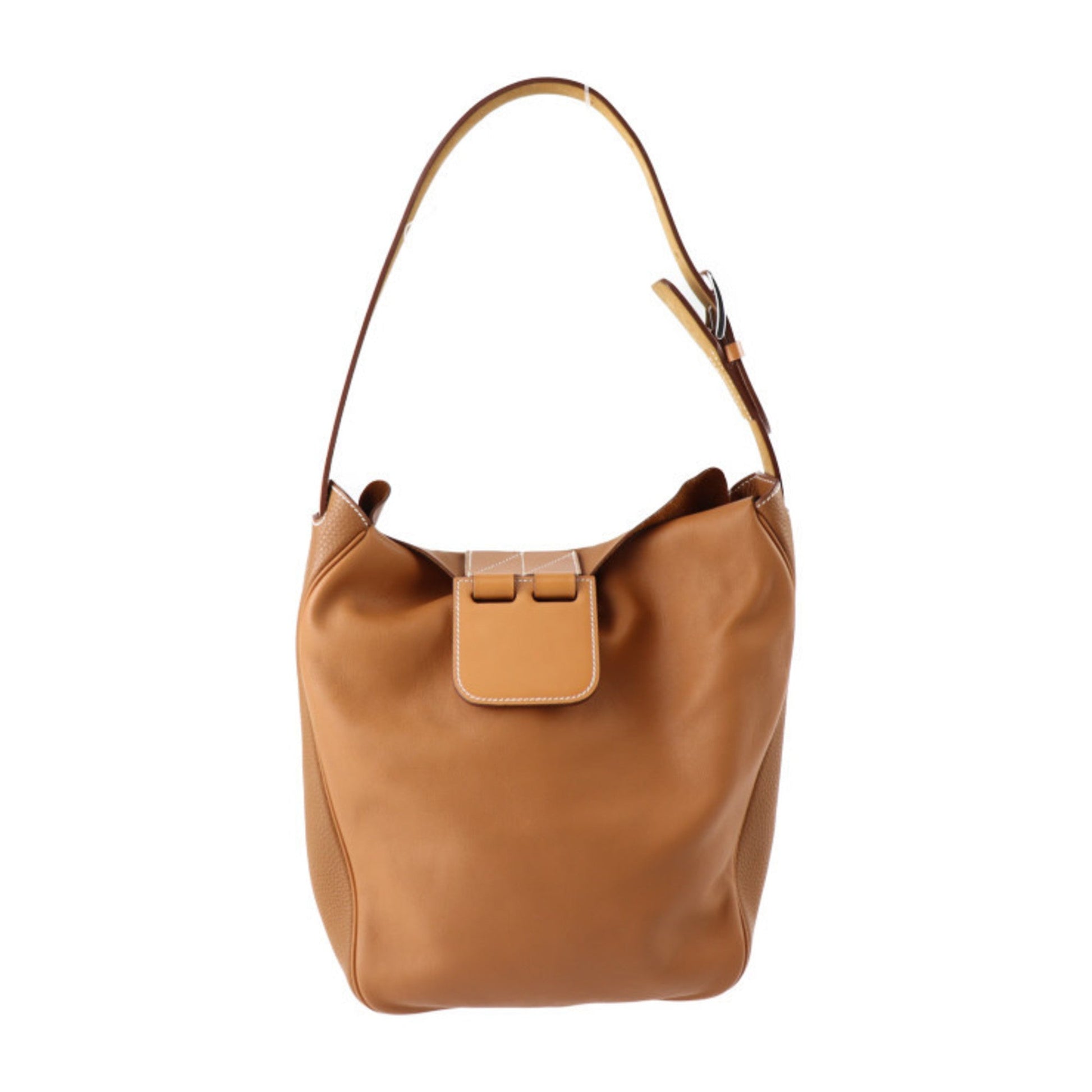 Hermes Taurillon Clemence Swift Handbag Shoulder Bag Tote Bag Leather Brown Gold