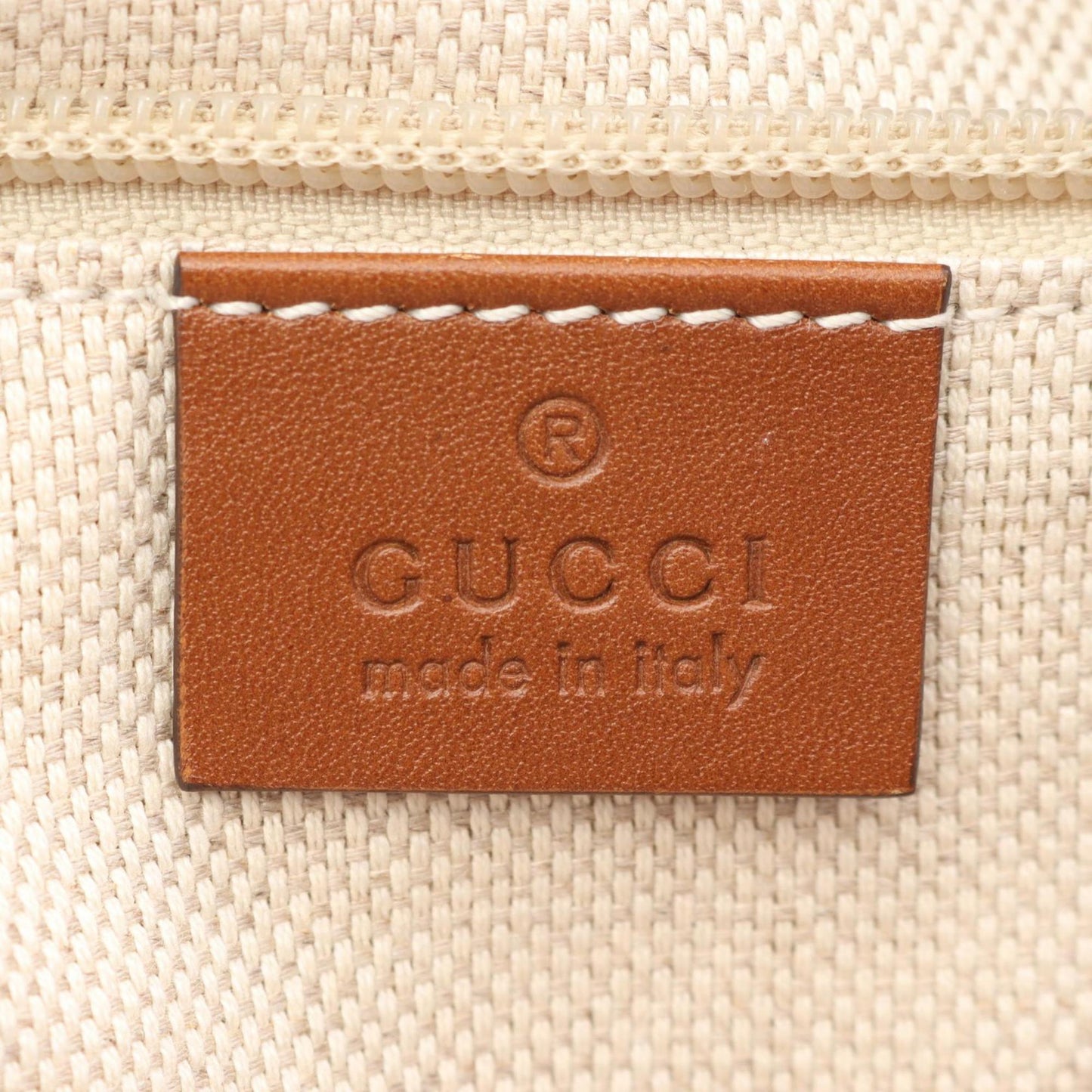 Gucci Beige Brown Canvas Leather Shoulder Bag