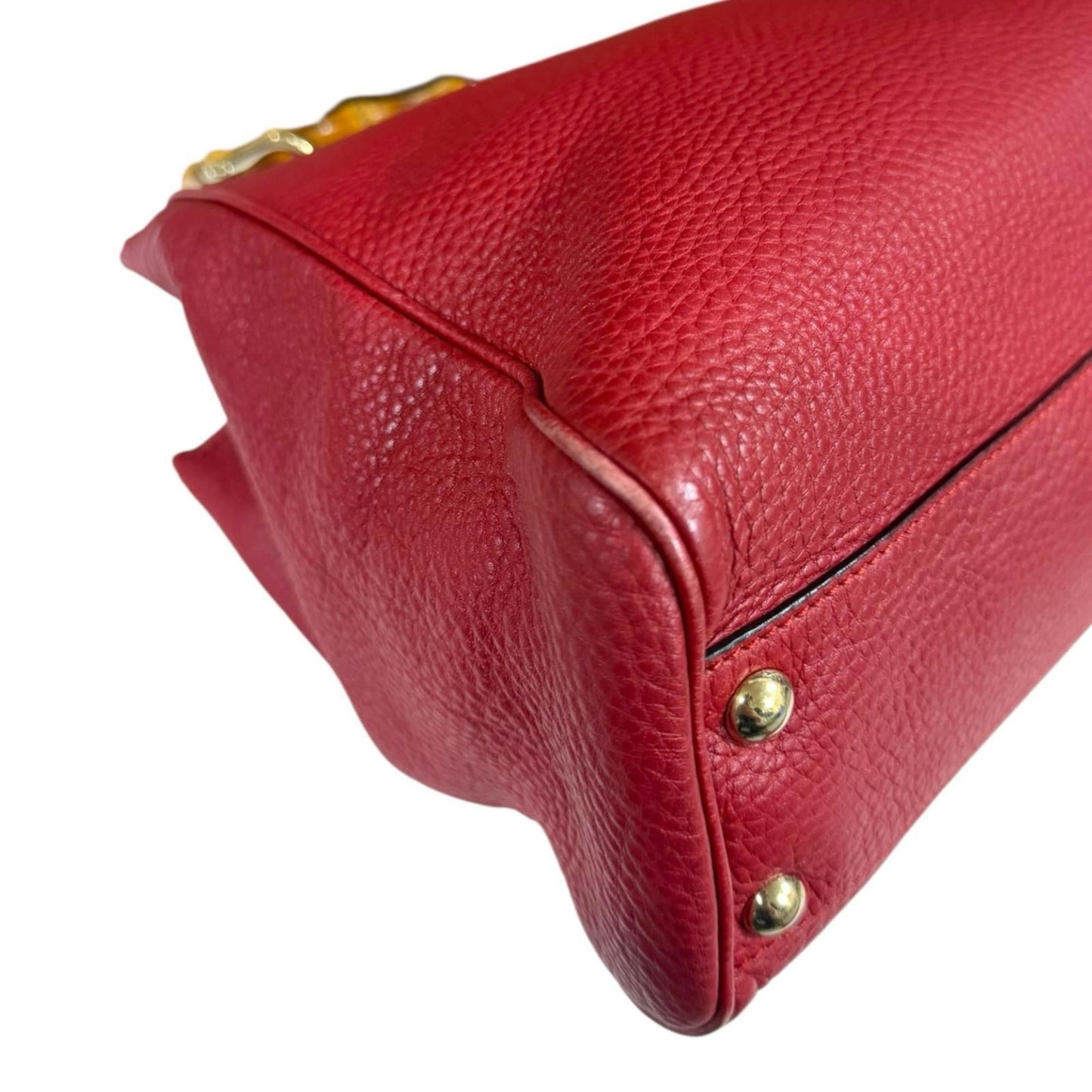 Gucci Red Color Bamboo Shoulder Bag