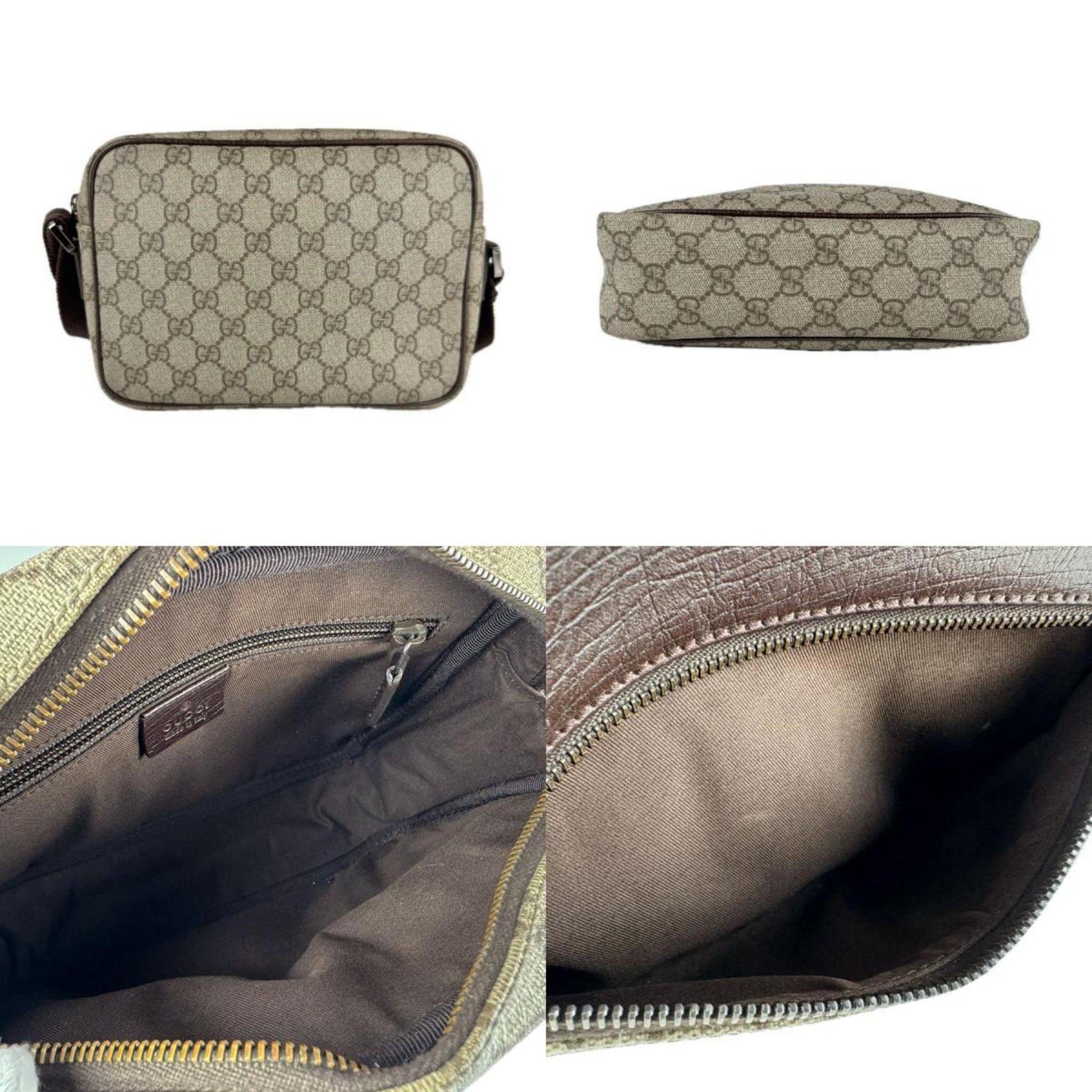 Gucci Brown Gg Supreme Leather Shoulder Bag