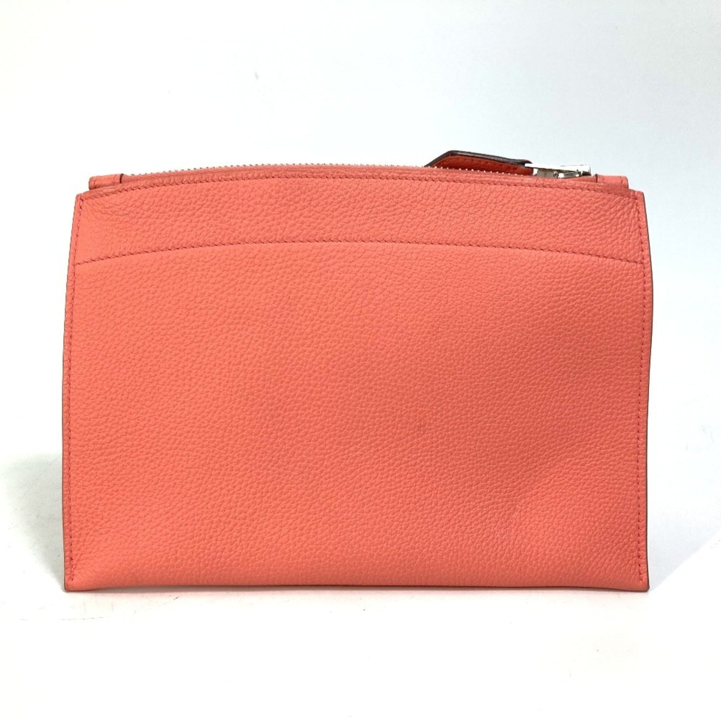 Hermes Togo Clutch Bag Pouch Leather Pink
