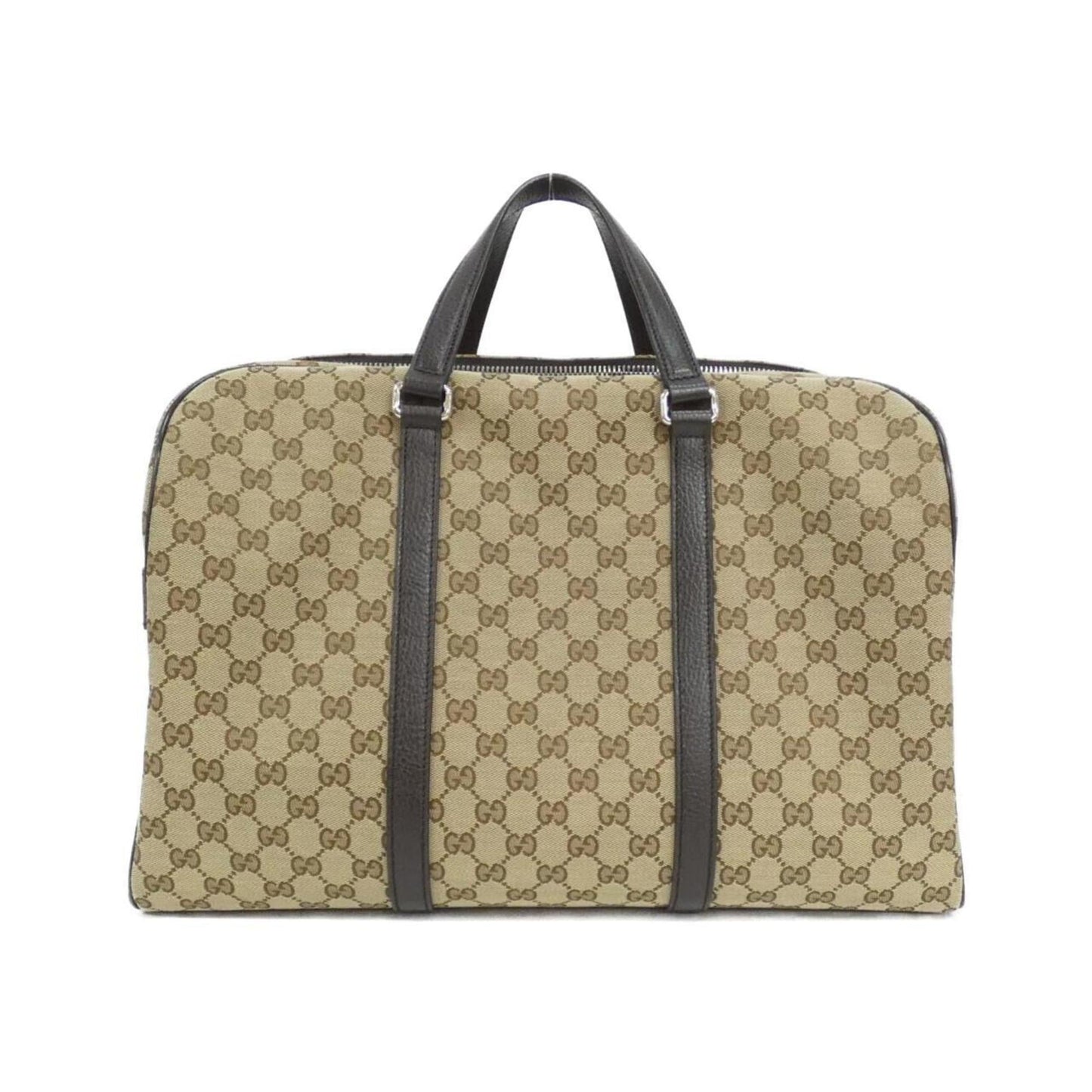 Gucci Beige Brown Gg Canvas Boston Bag