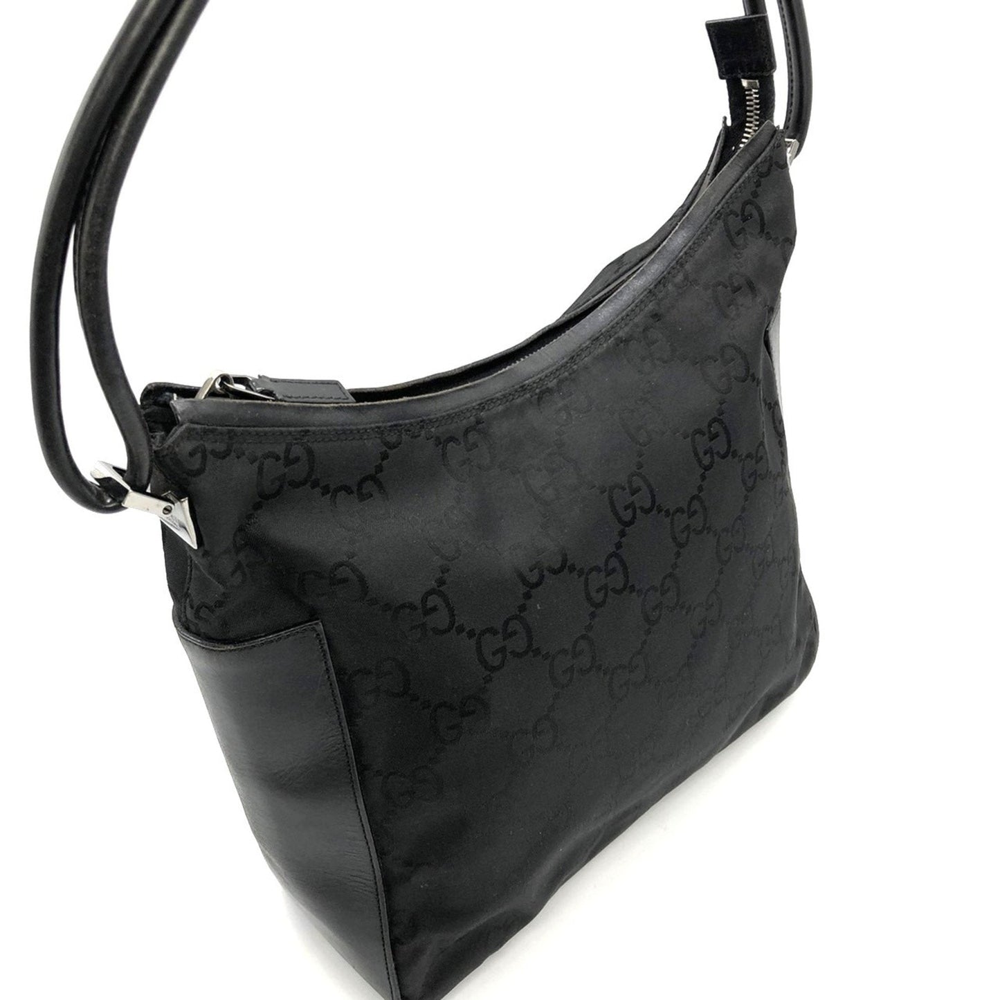 Gucci Black Nylon Leather Shoulder Bag