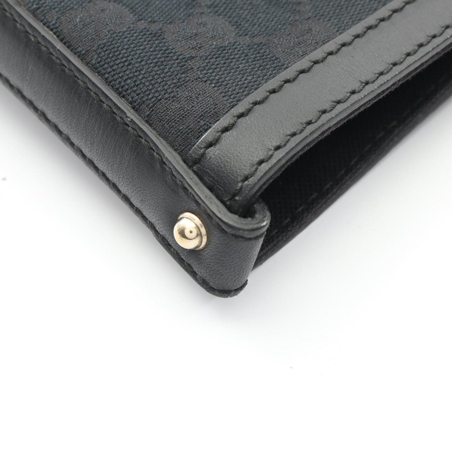 Gucci Black Canvas Leather Tote Bag