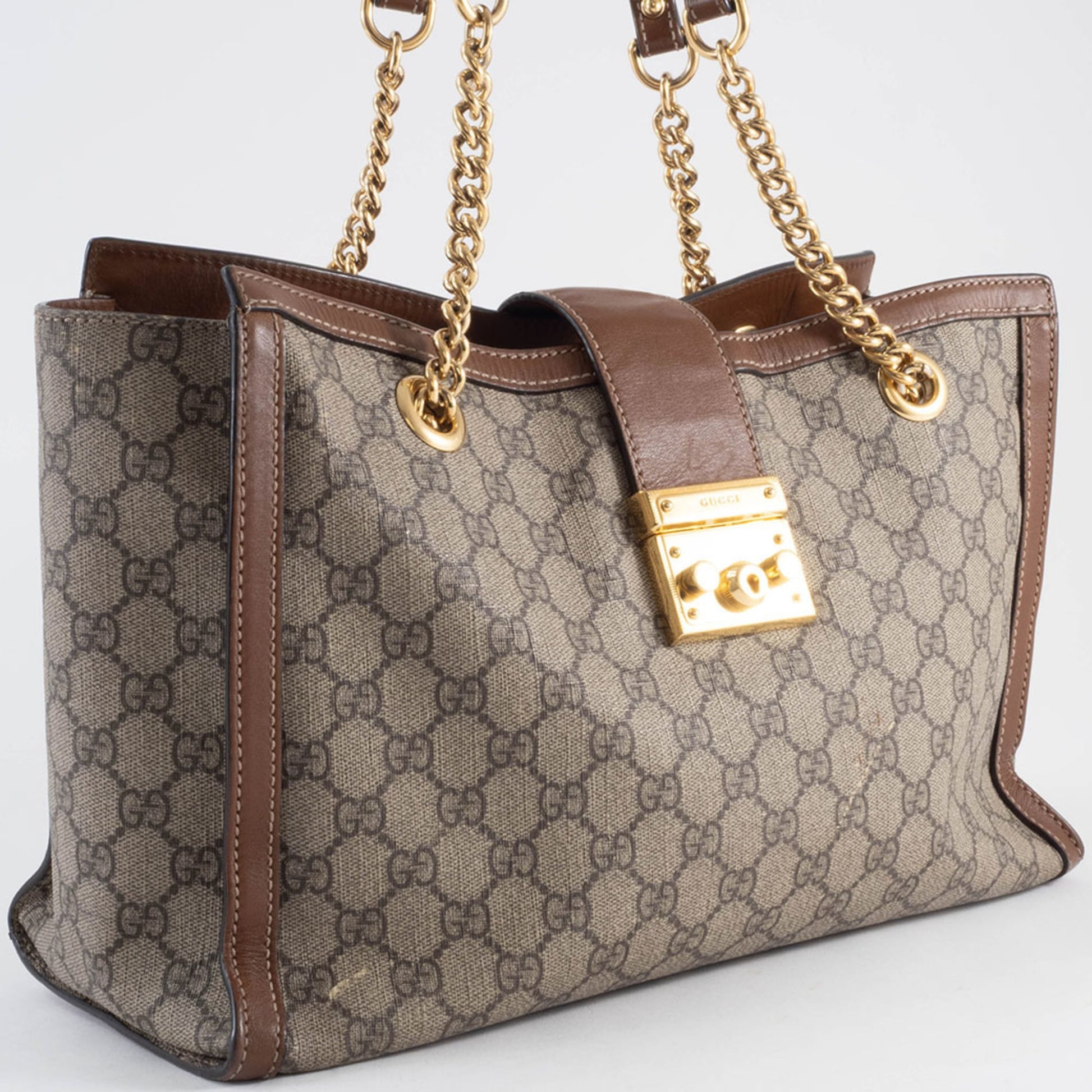 Gucci Beige Gg Supreme Leather Shoulder Bag