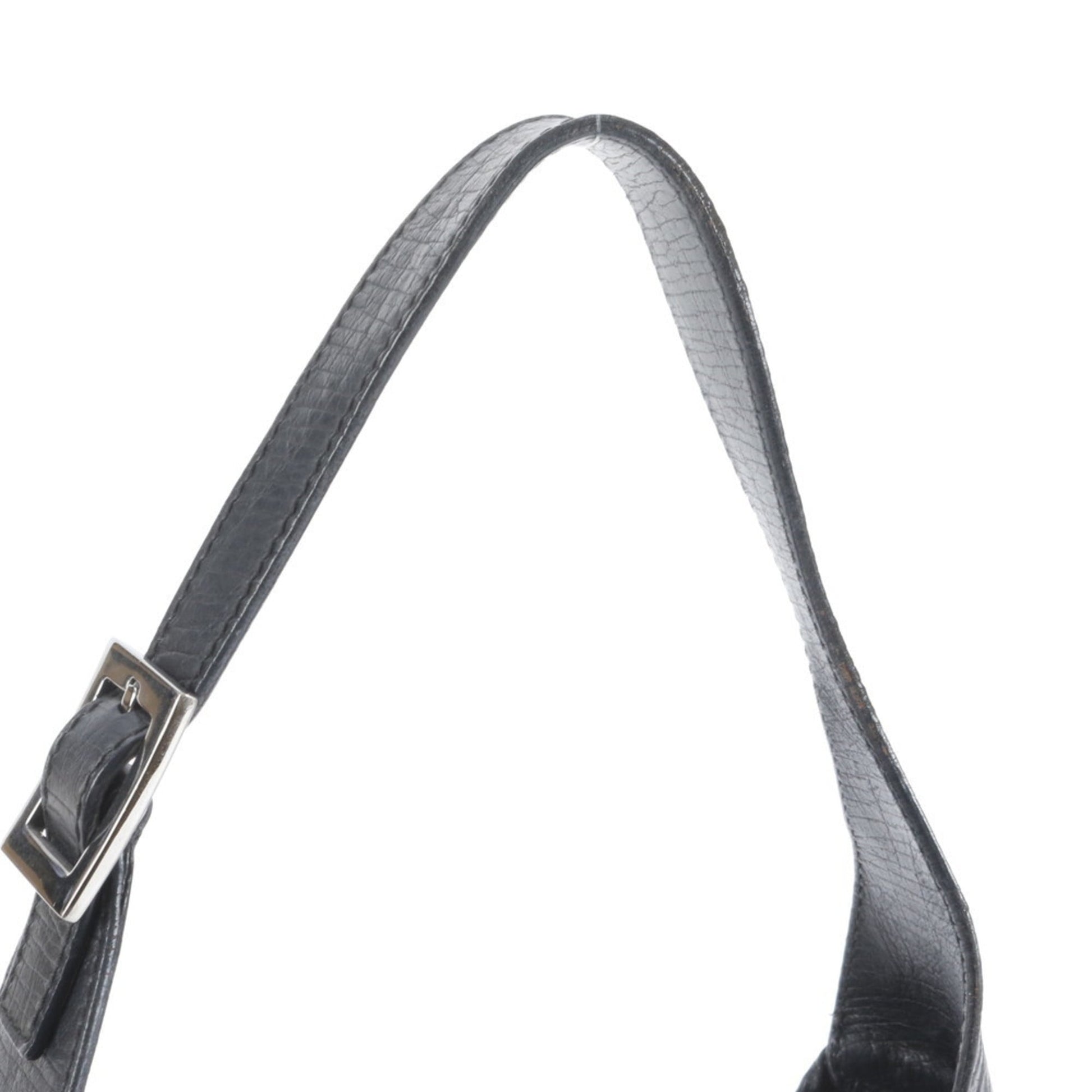 Gucci Black Leather Canvas Shoulder Bag