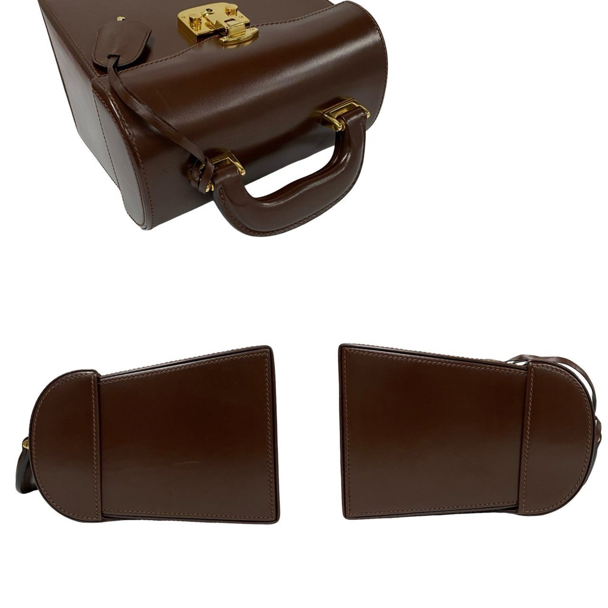 Gucci Brown Leather Handbag Tote Bag