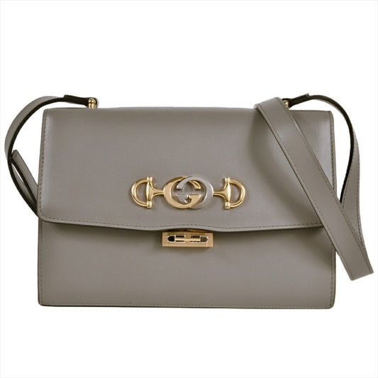 Gucci Gray Leather Shoulder Bag
