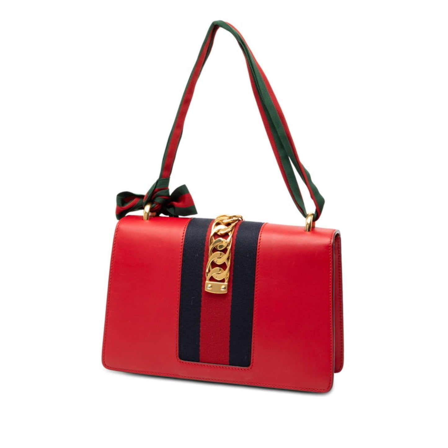 Gucci Red Color Leather Handbag Shoulder Bag