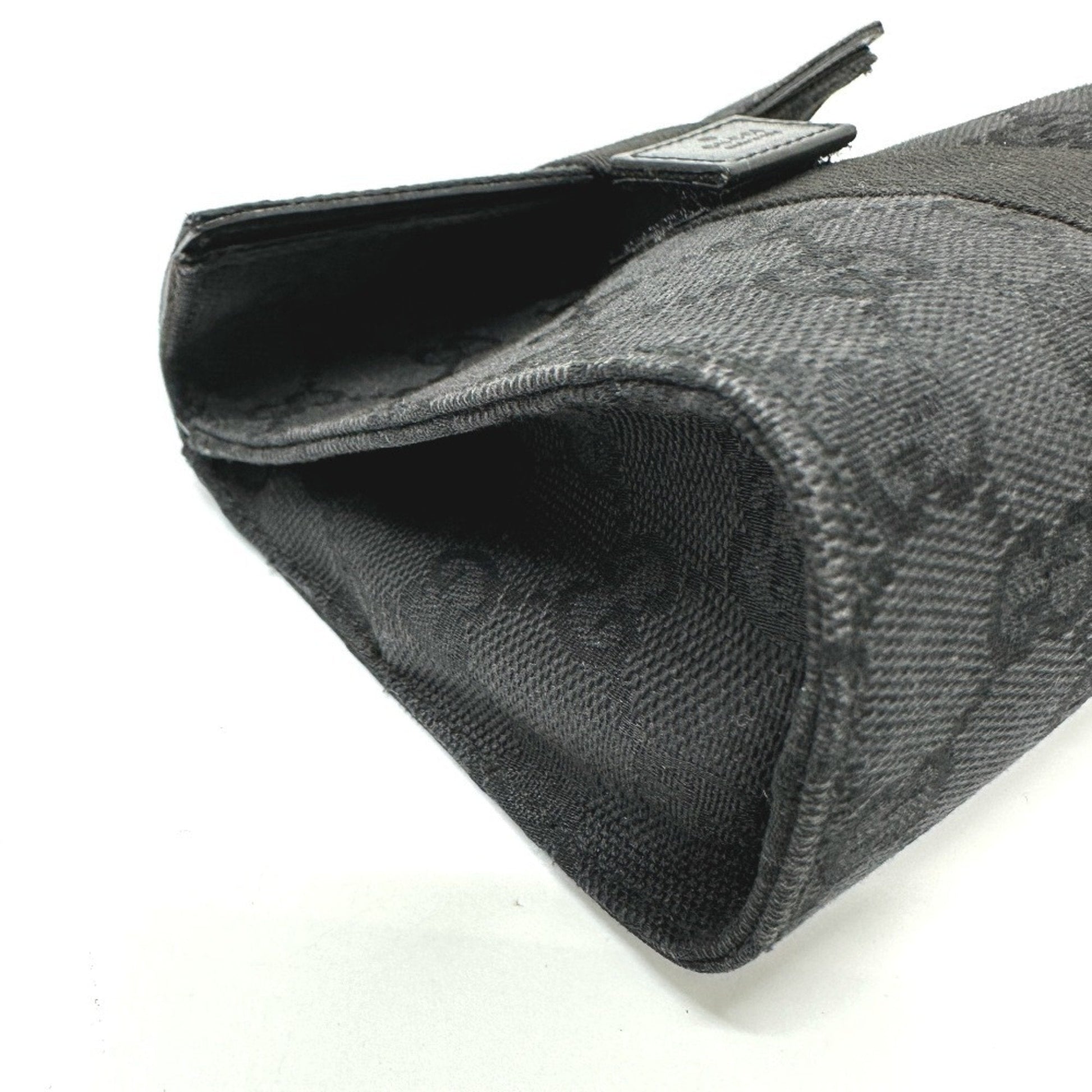 Gucci Black Gg Canvas Pouch