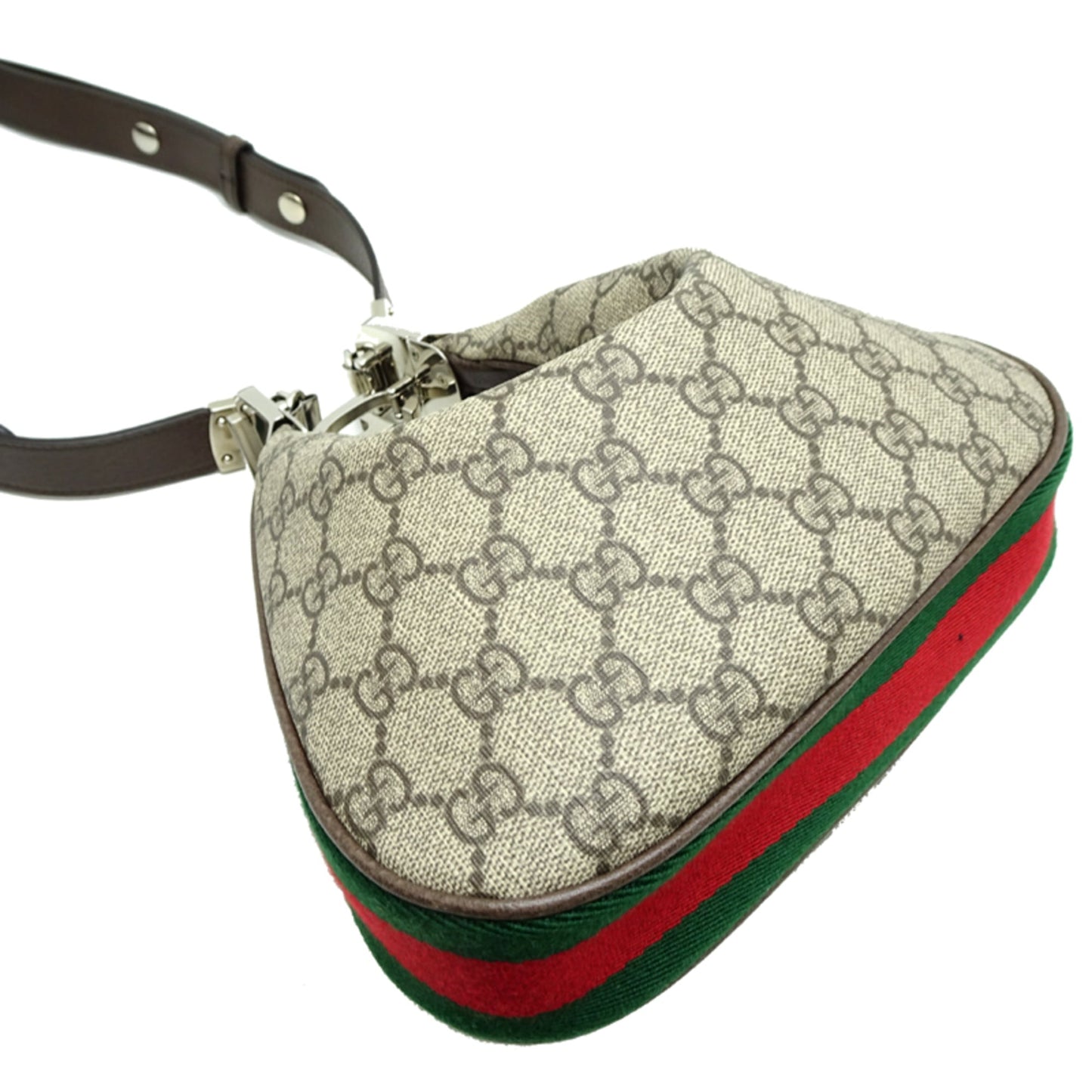 Gucci Beige Brown Orange Gg Supreme Leather Shoulder Bag