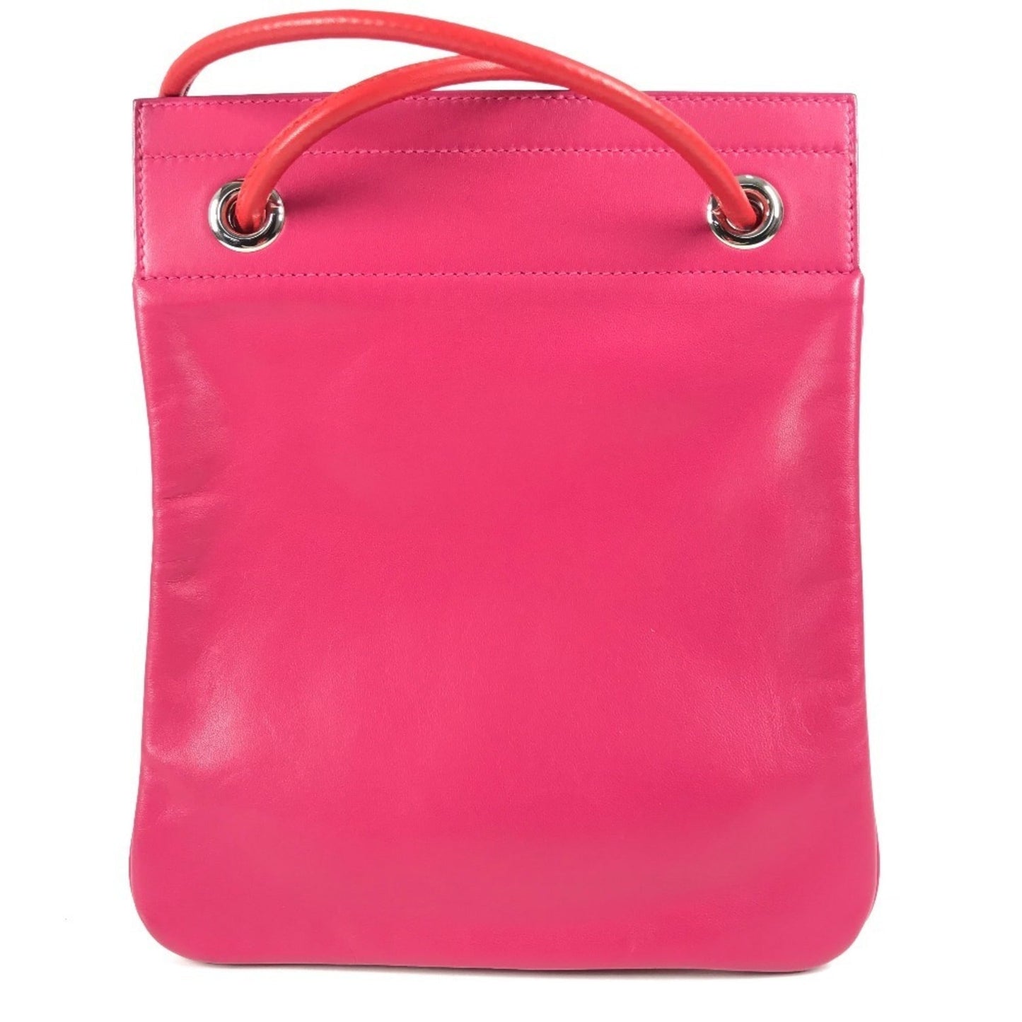 Hermes Color Pochette Shoulder Bag Leather Red Pink