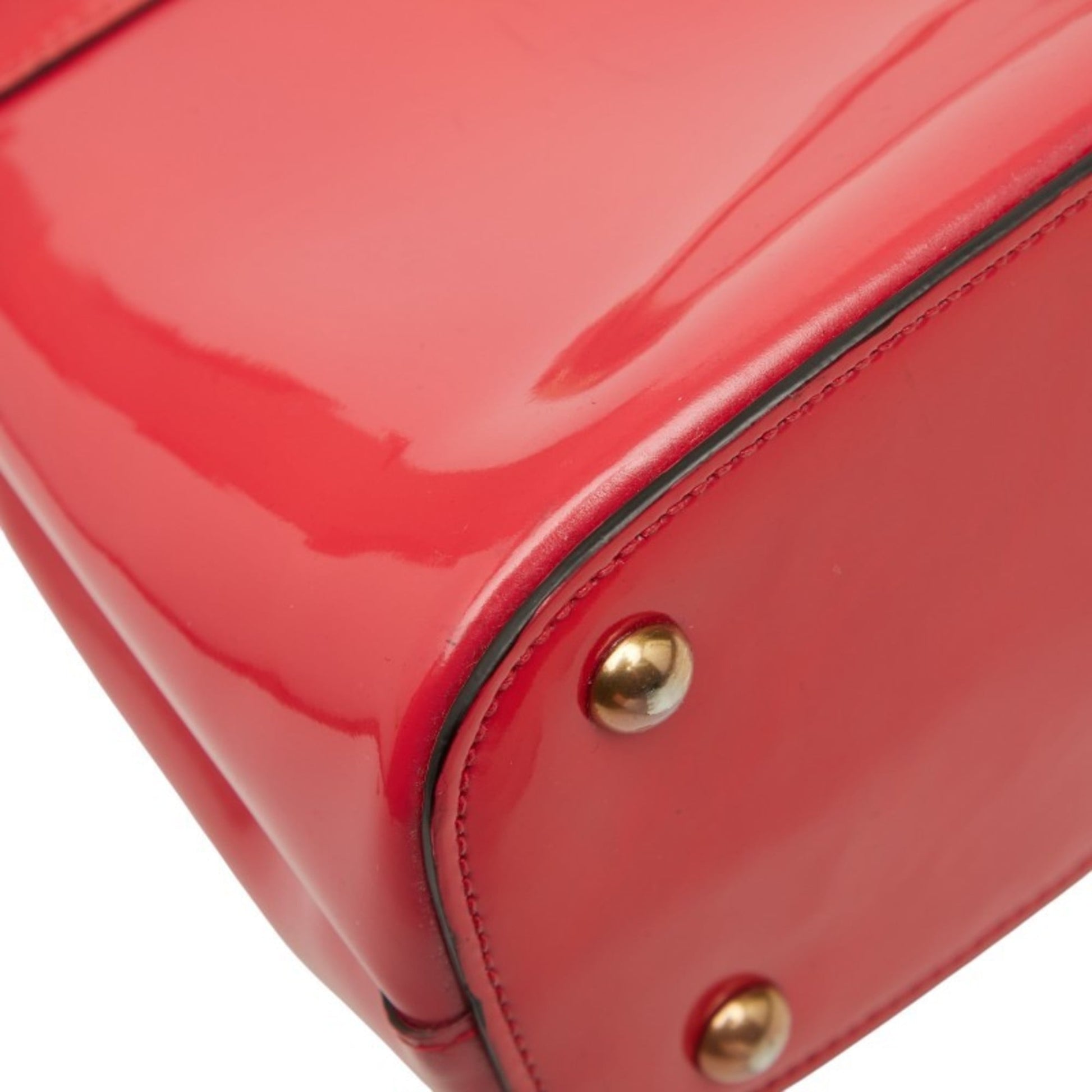 Gucci Red Color Patent Leather Handbag Shoulder Bag
