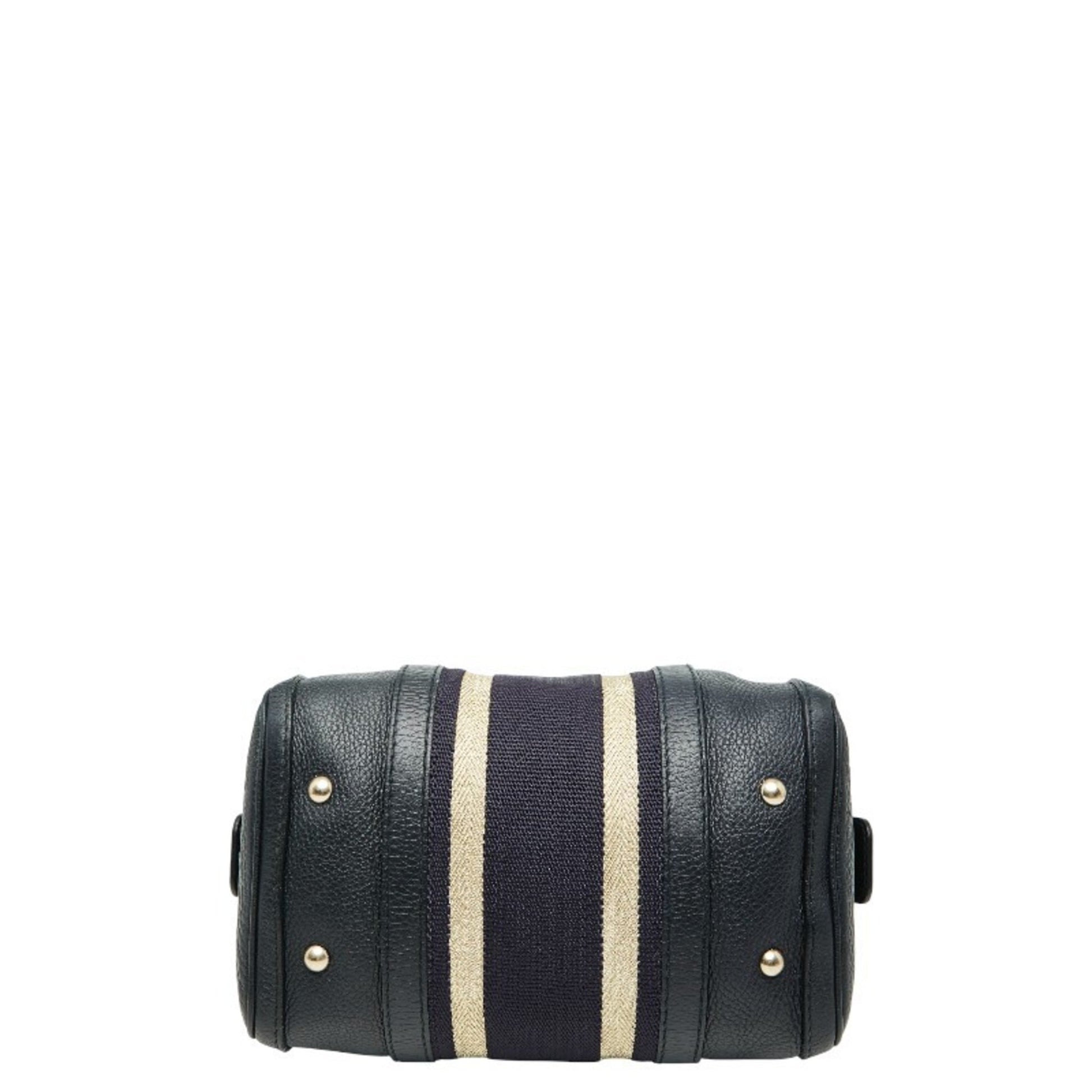Gucci Black Multi-Color Canvas Leather Boston Bag Shoulder Bag