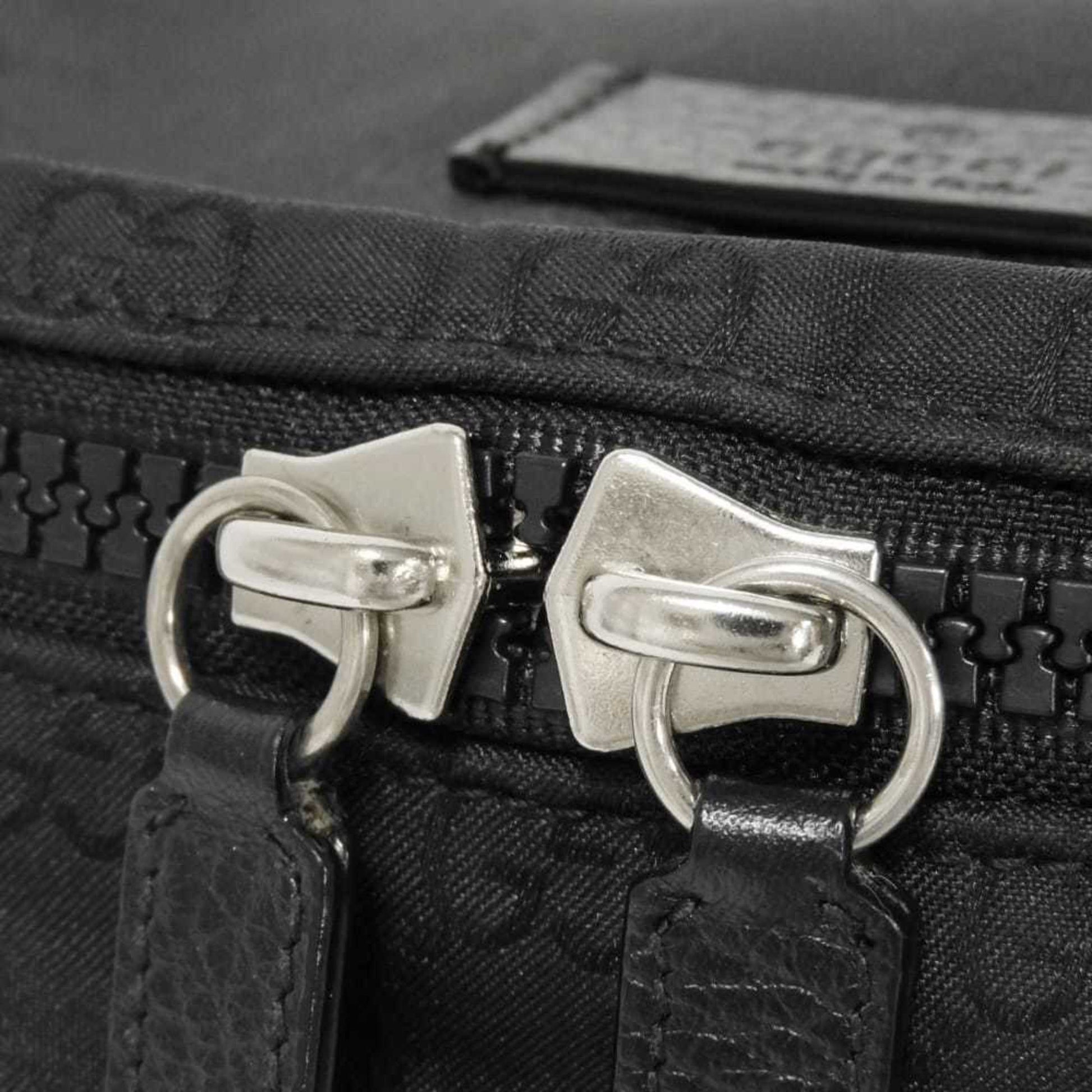 Gucci Black Nylon Canvas Leather Shoulder Bag Sling Bag