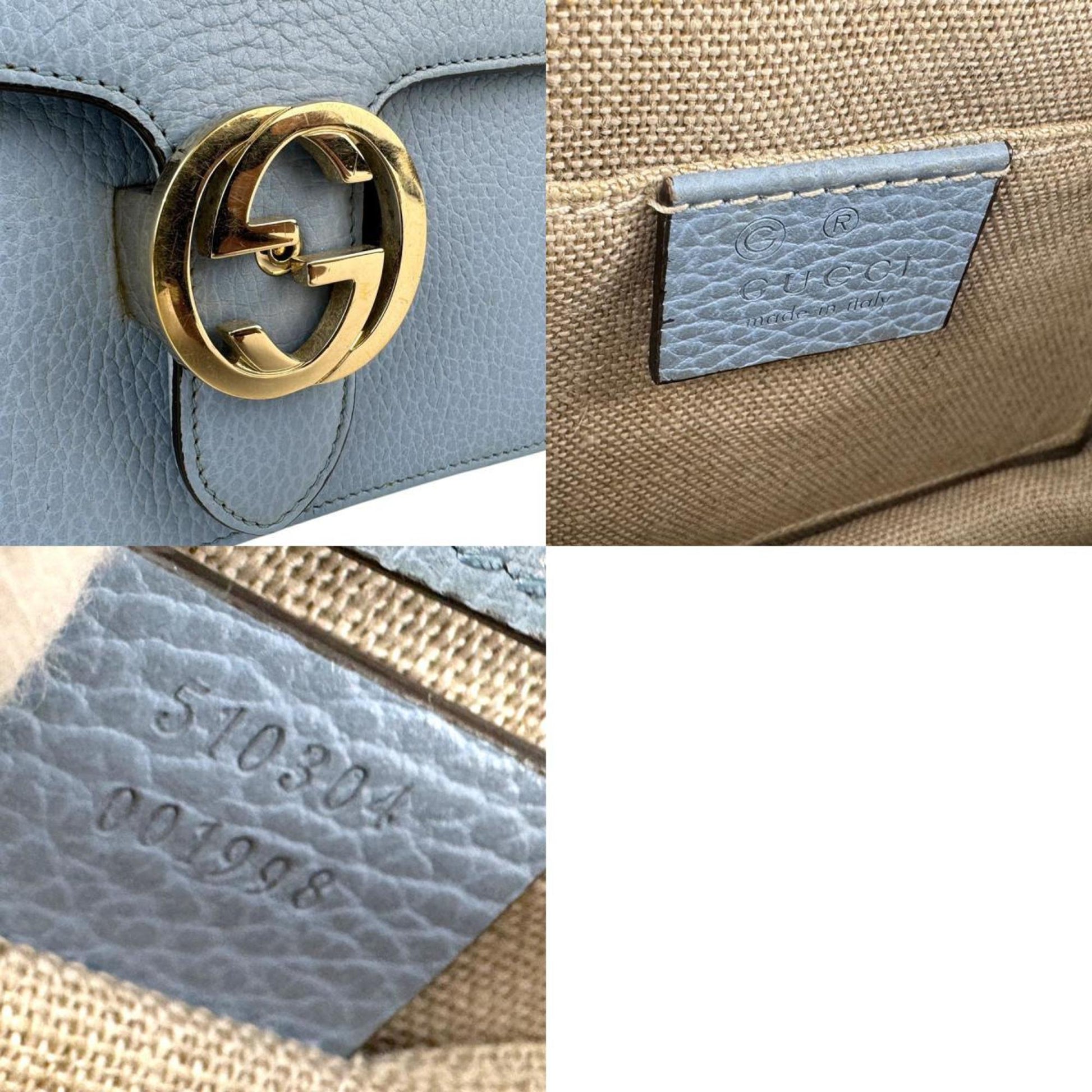 Gucci Light Blue Leather Shoulder Bag