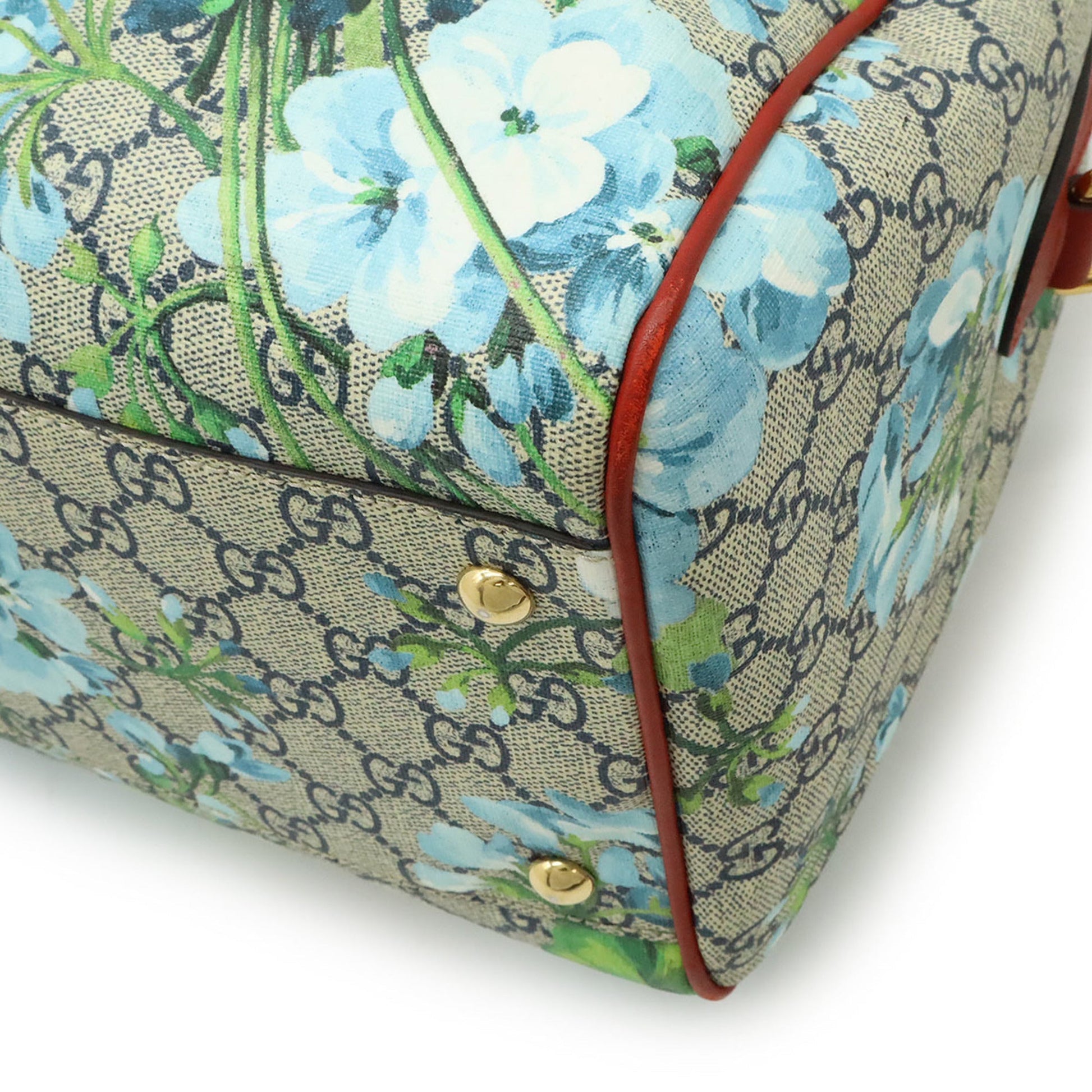 Gucci Beige Blue Multi-Color Red Color Gg Supreme Leather Boston Bag Handbag Shoulder Bag