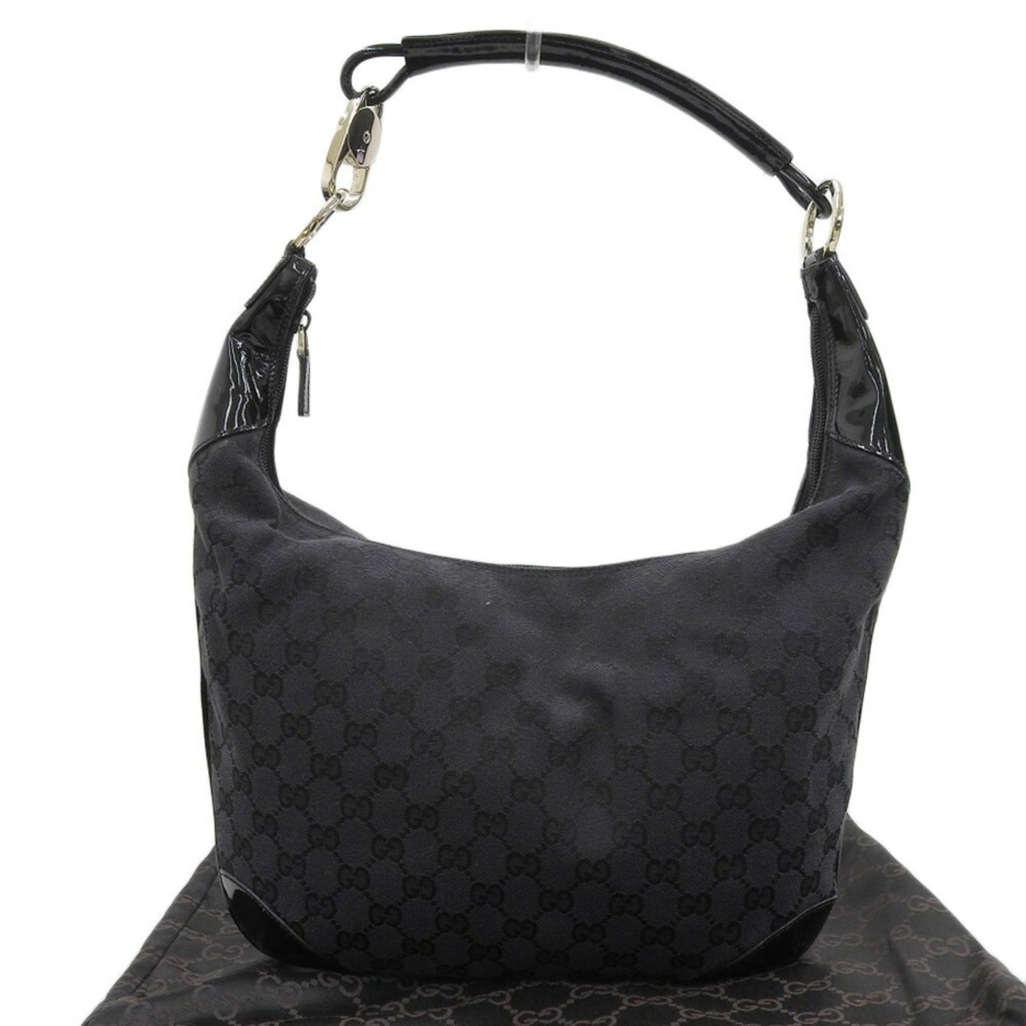 Gucci Black Gg Canvas Shoulder Bag