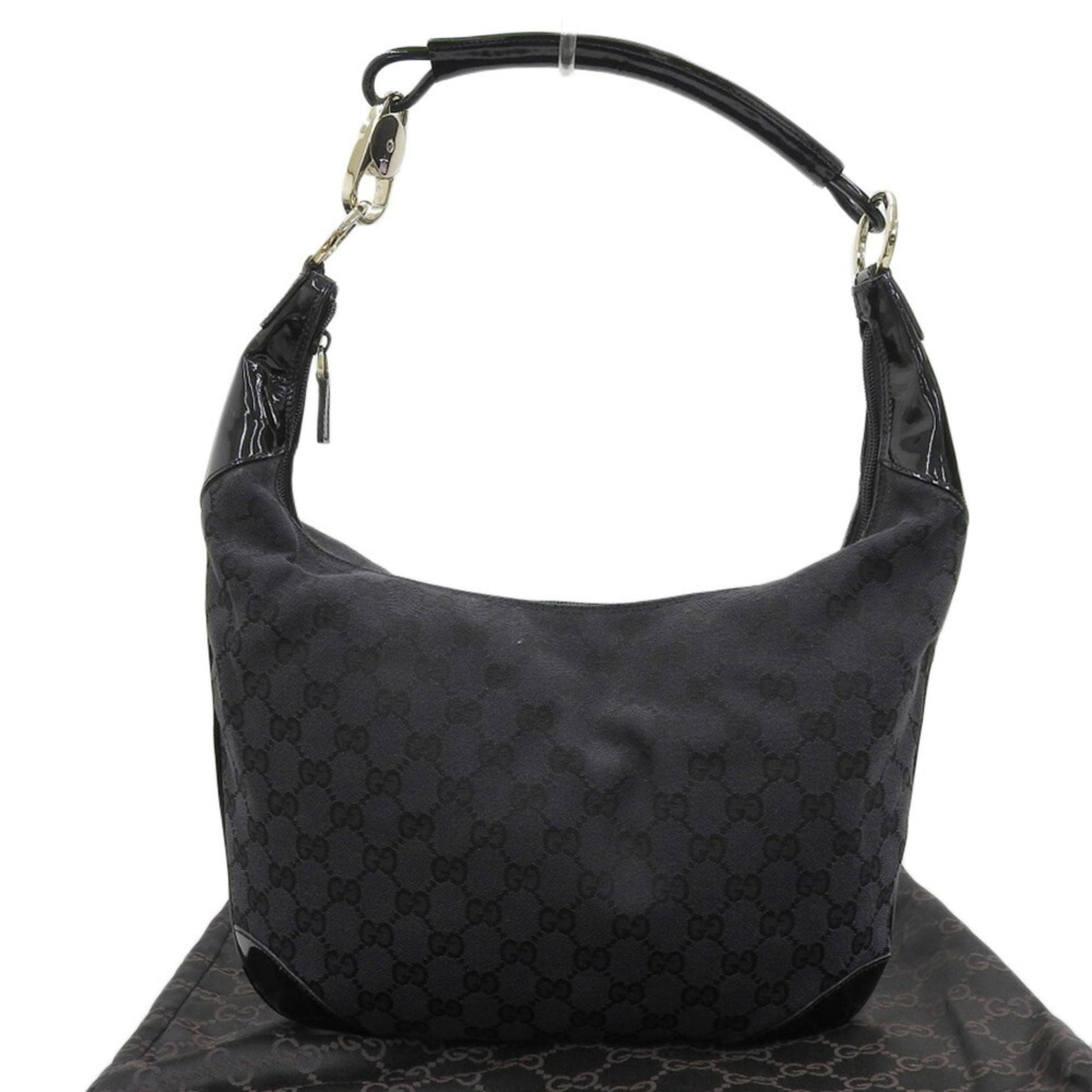 Gucci Black Gg Canvas Shoulder Bag