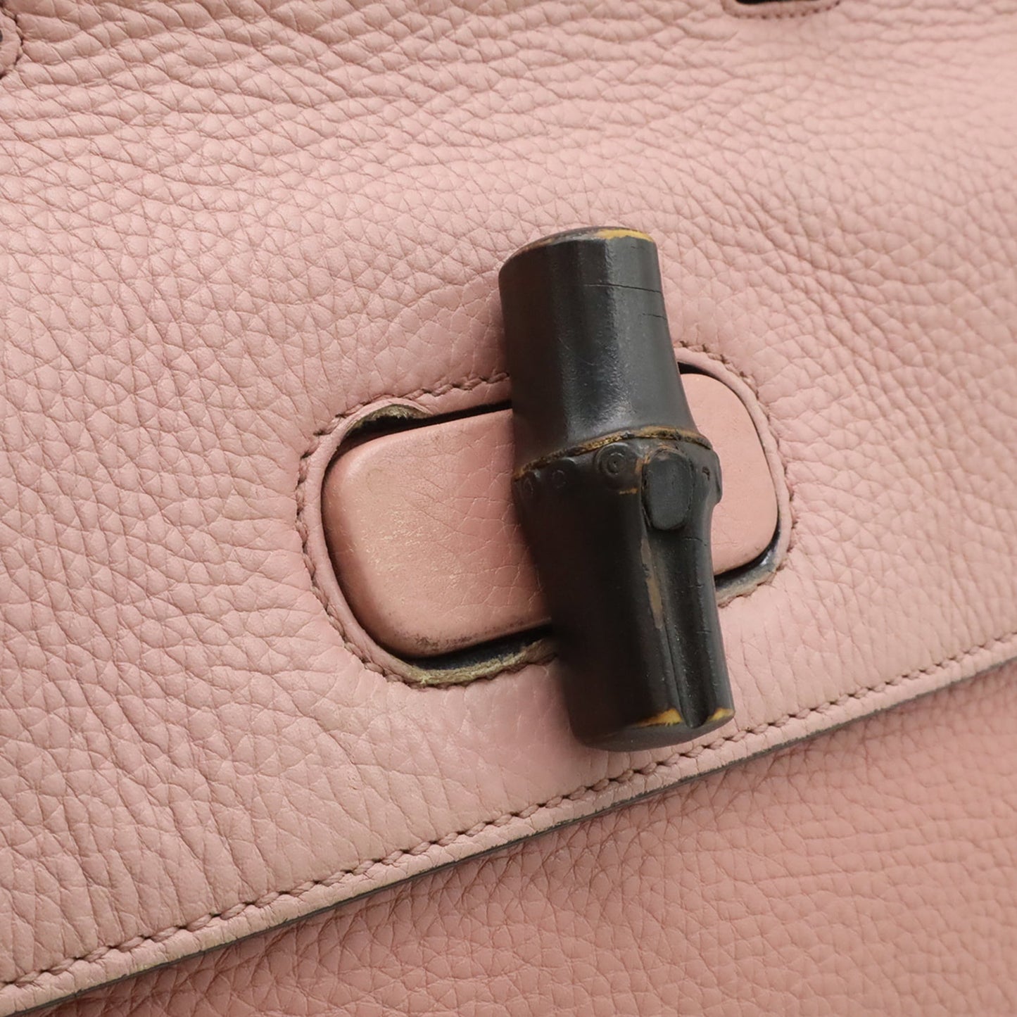 Gucci Pink Bamboo Leather Handbag Shoulder Bag