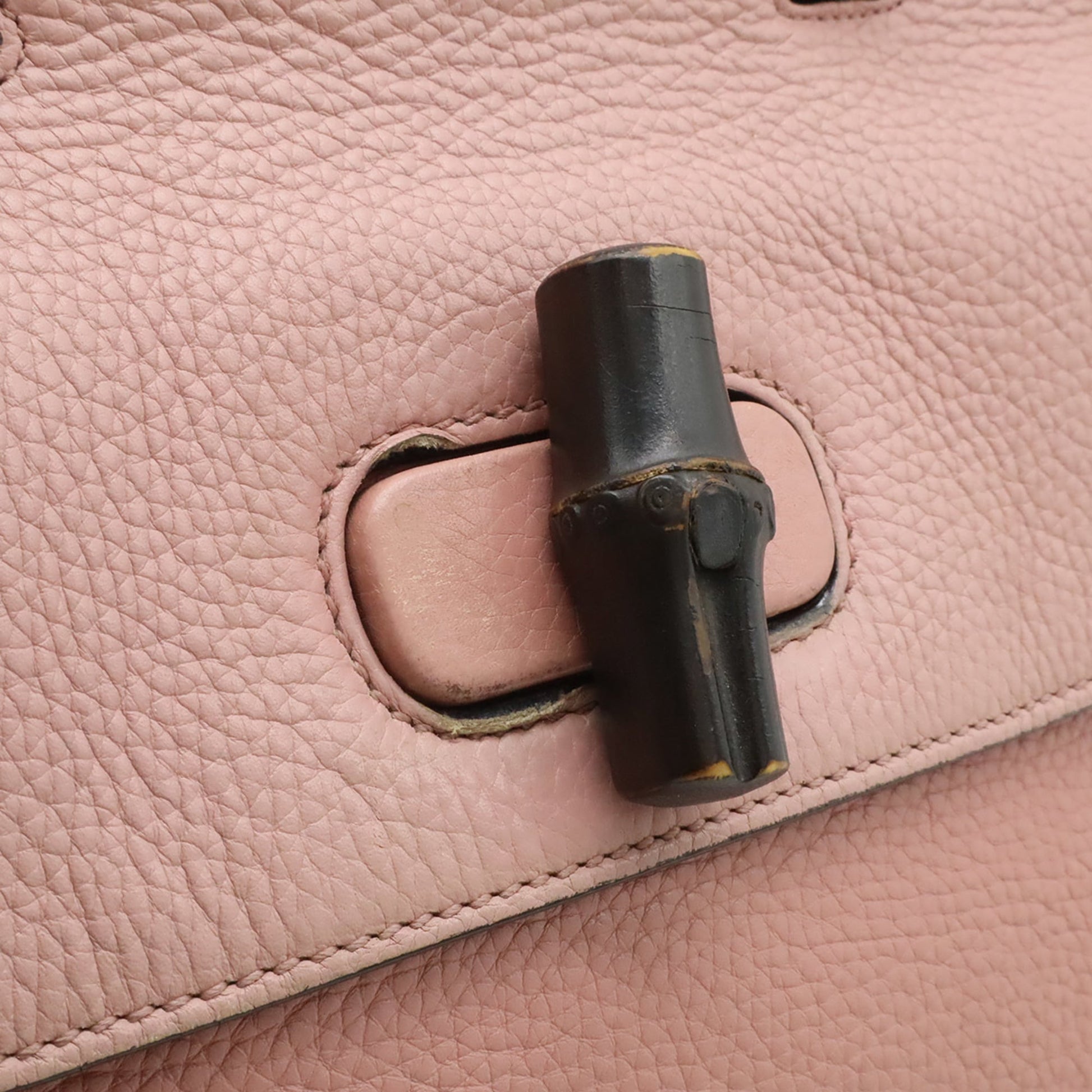 Gucci Pink Bamboo Leather Handbag Shoulder Bag