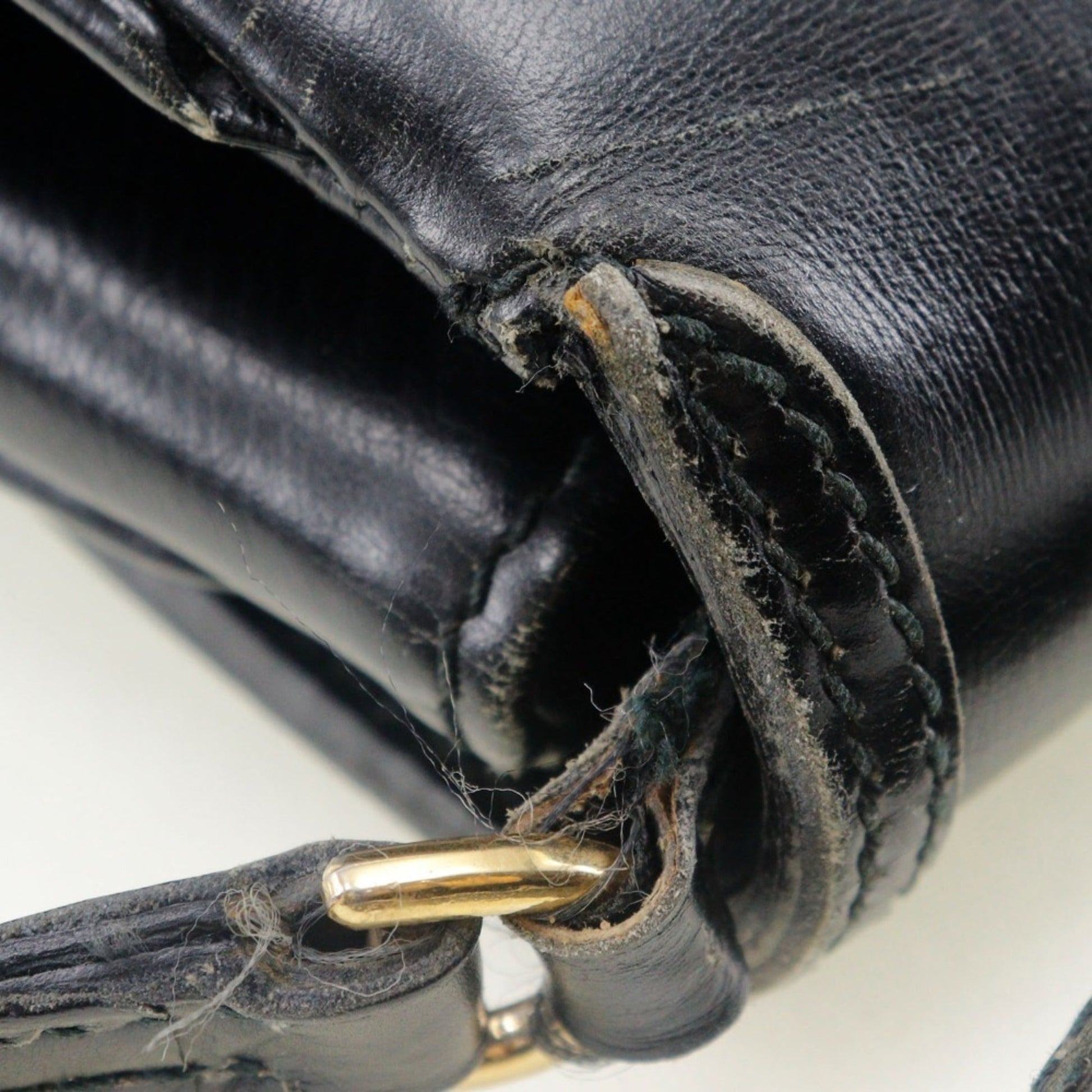 Gucci Sherry Line Black Leather Shoulder Bag