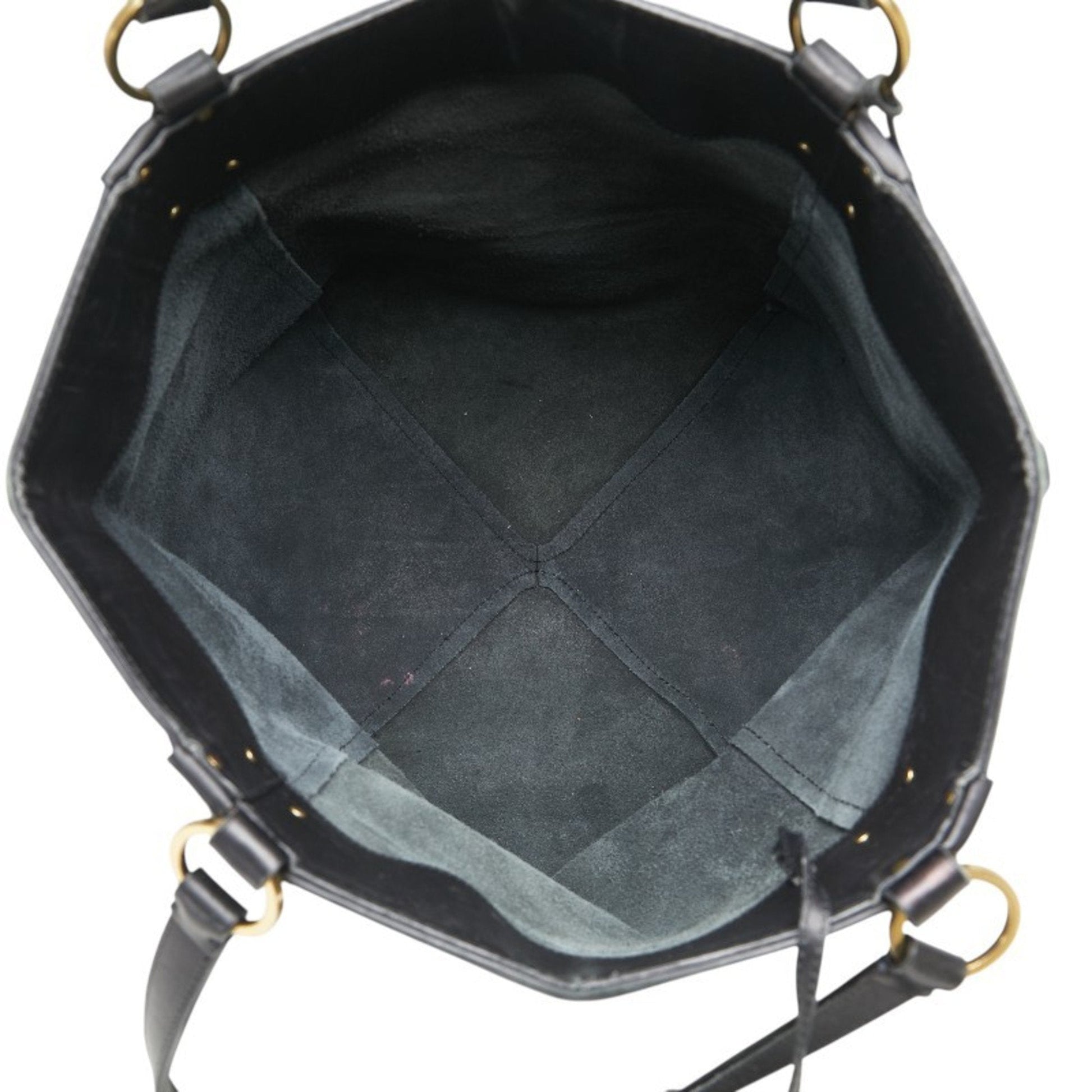 Gucci Black Leather Handbag Tote Bag