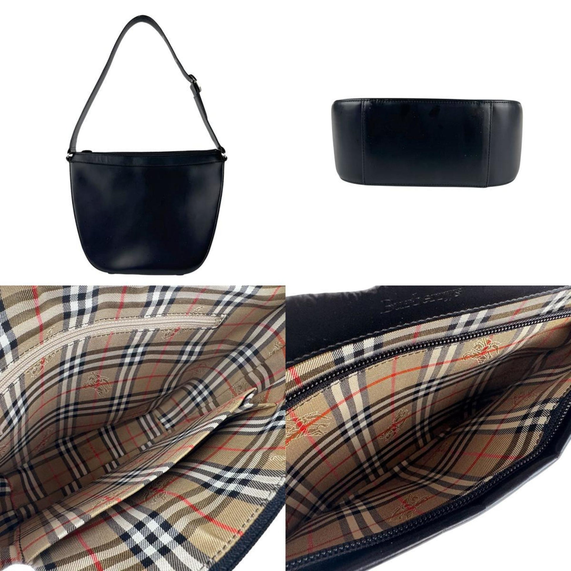 Burberry Shoulder Bag Leather Black Leather Shoulder Bag