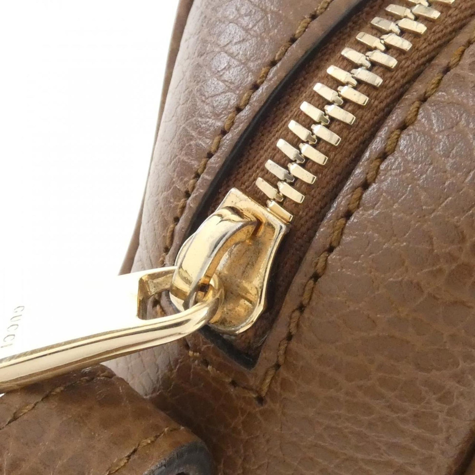 Gucci Beige Brown Gg Canvas Leather Shoulder Bag