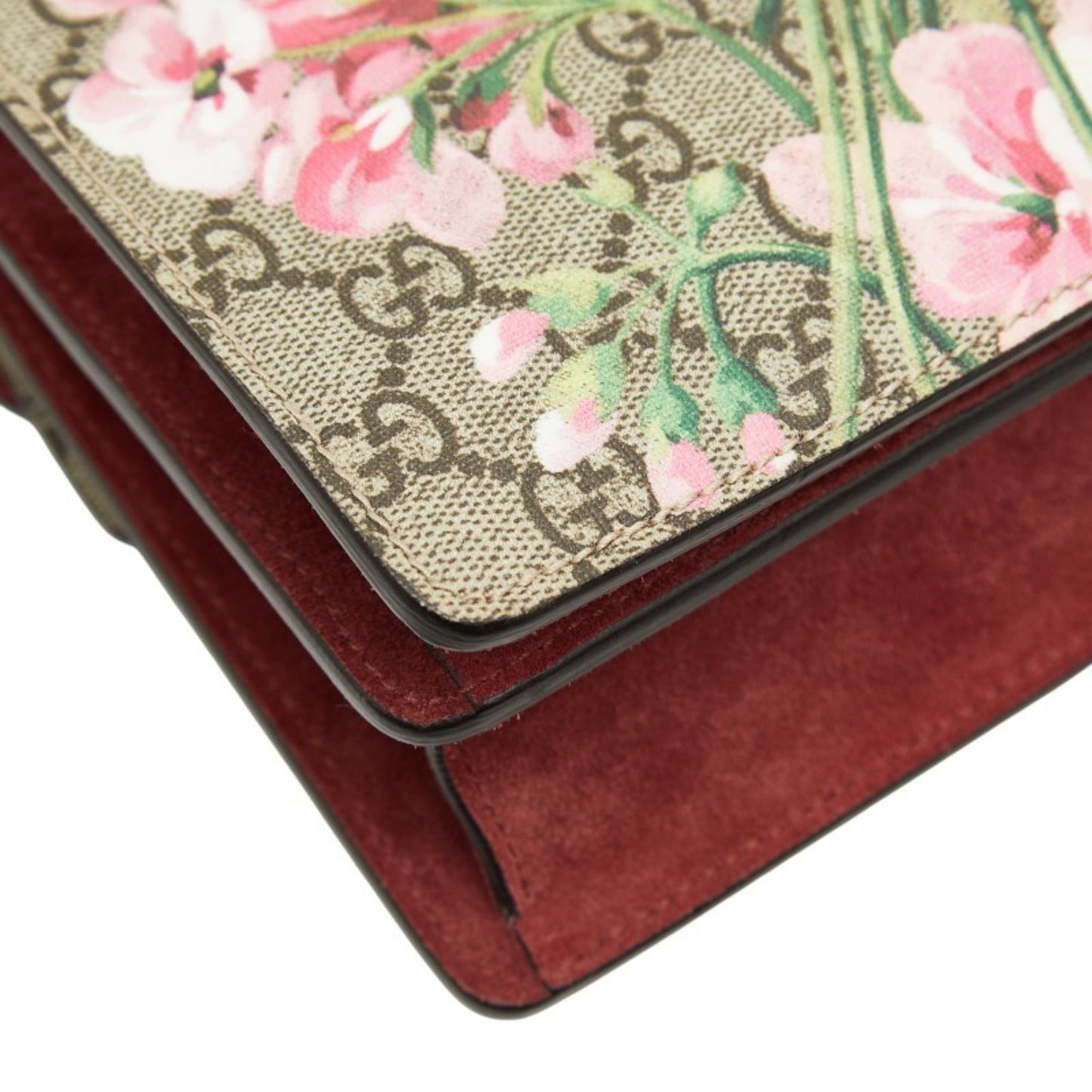 Gucci Beige Red Color Pvc Suede Shoulder Bag